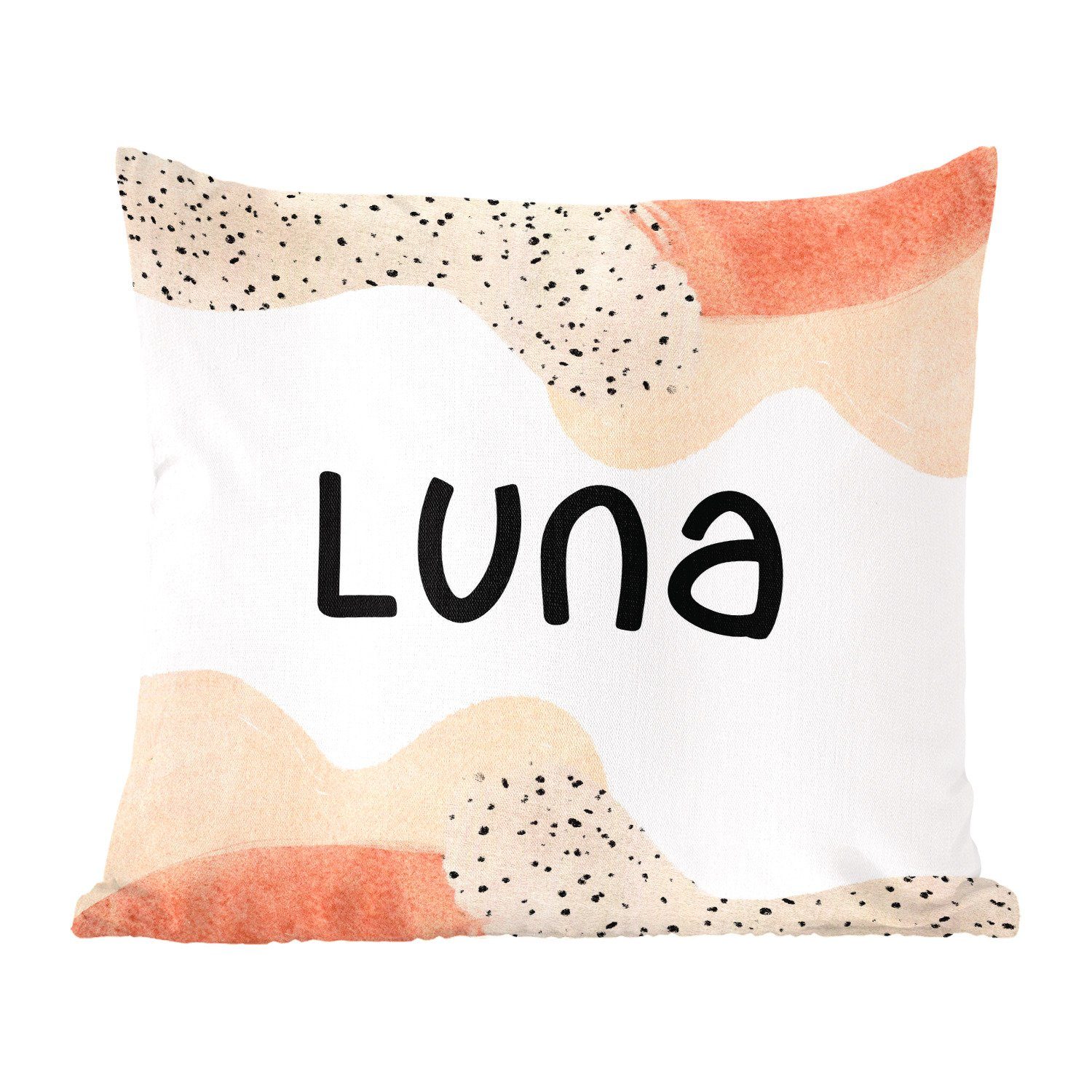 MuchoWow Dekokissen Luna - Pastell - Mädchen, Zierkissen mit Füllung für Wohzimmer, Schlafzimmer, Deko, Sofakissen