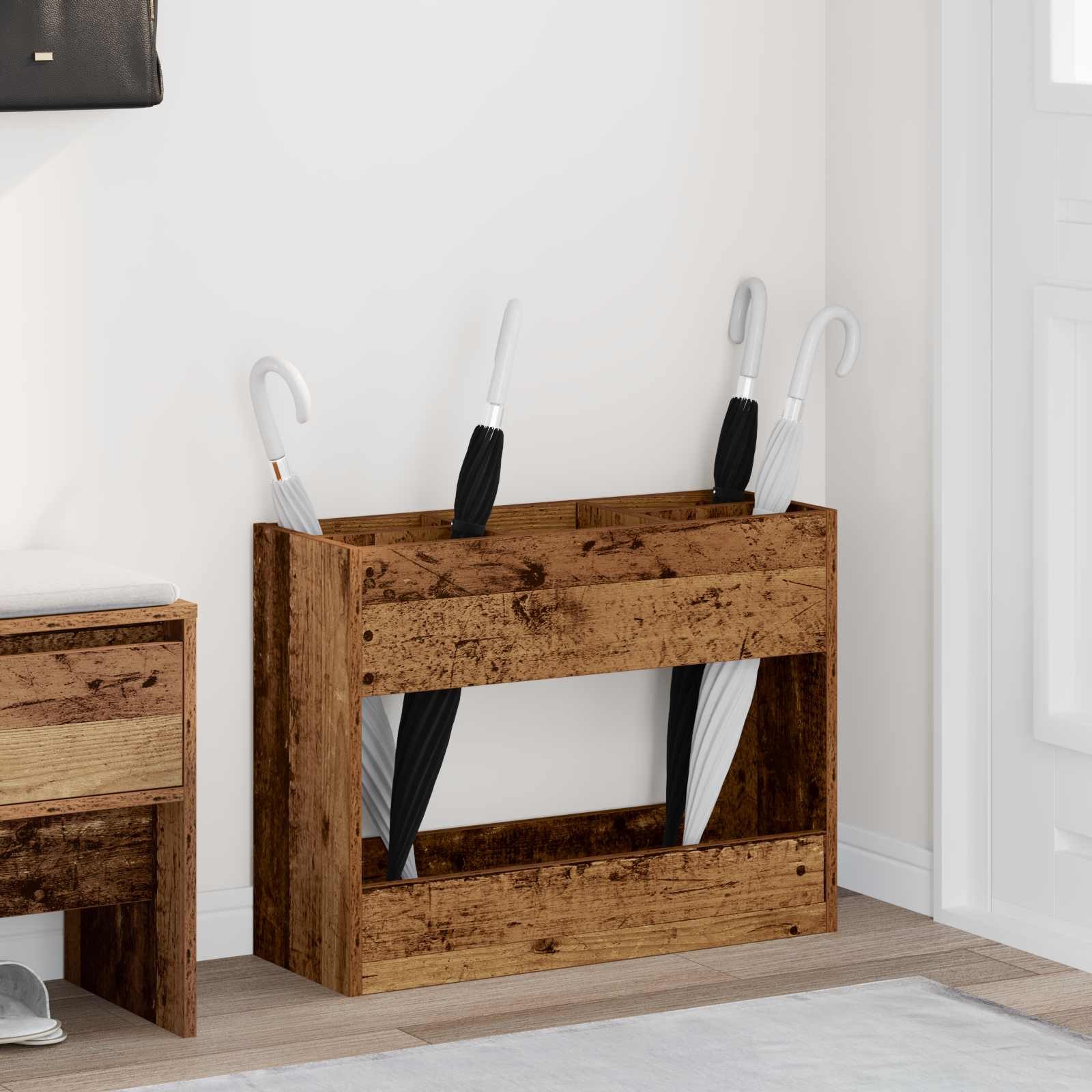 vidaXL Schirmständer Sonnenschirmhalter Altholz 65 x 24 x 50 cm Holzwerkstoff (1 St)
