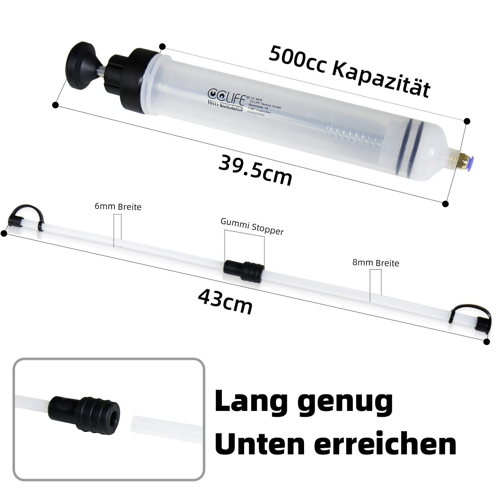 CCLIFE Ölabsaugpumpe Ölabsaugpumpe Ölabsaugspritze Absaugpumpe Ölabsaugpistole – Bild 4 von 5
