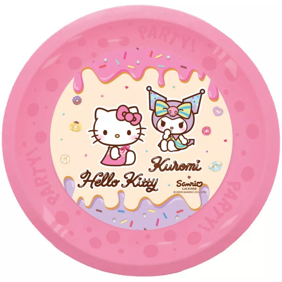 Hello Kitty Kindergeschirr-Set Hello Kitty Kuromi Micro Premium Kunststoff Flachteller 4er Set 21 cm