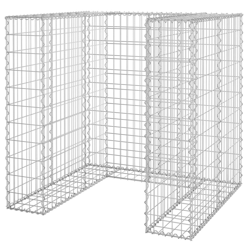 vidaXL Mülltonnenbox Gabionenwand für Mülltonnen Verzinkter Stahl 110x100x110 cm