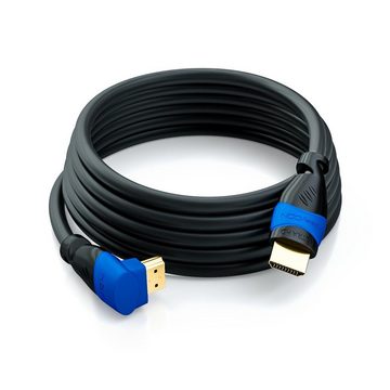 deleyCON deleyCON 3m HDMI 270° Grad Winkel Kabel - HDMI 2.0/1.4a kompatibel HDMI-Kabel