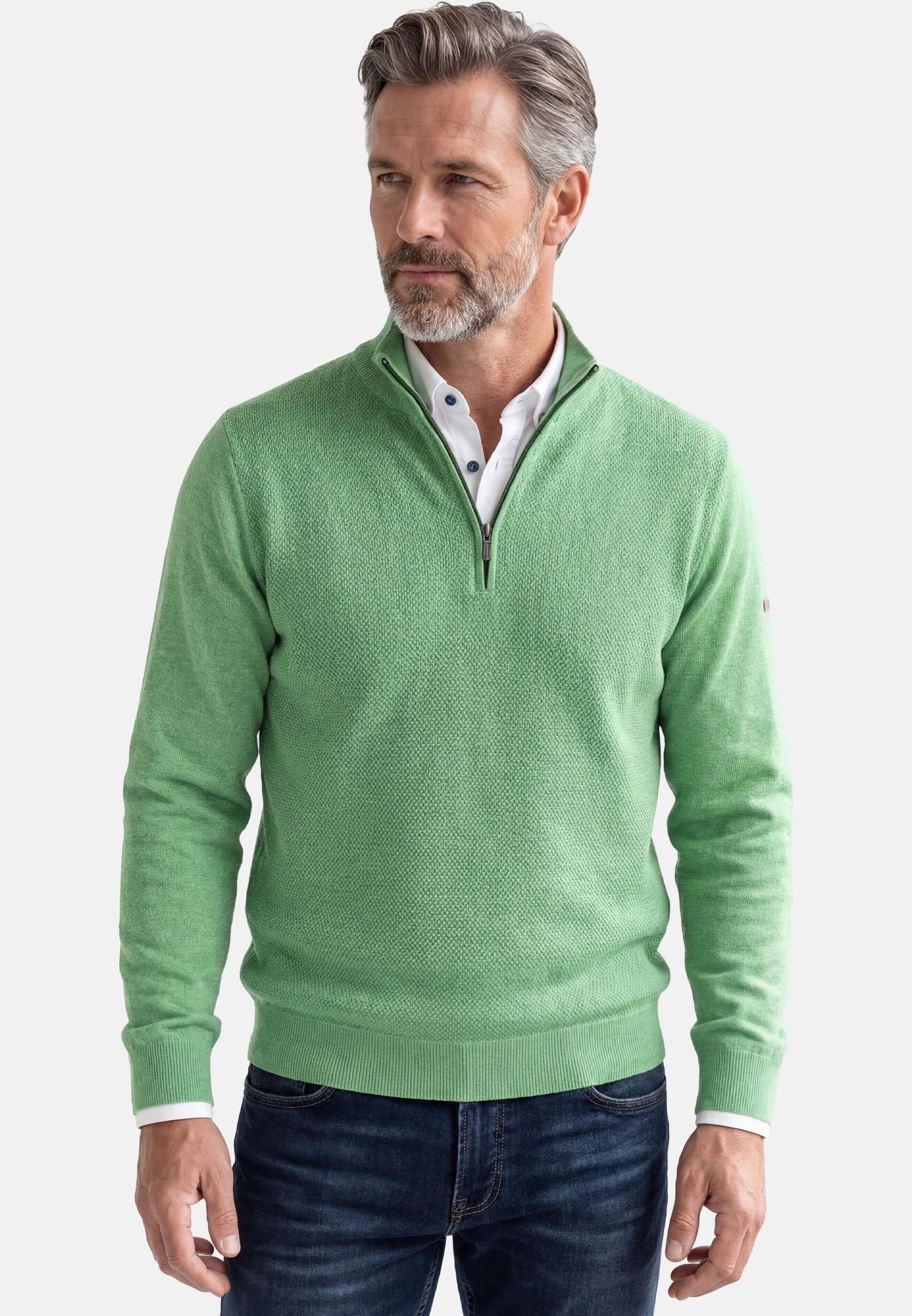 Redmond Strickpullover Basic (1-tlg) Troyer - Baumwolle - Atmungsaktiv