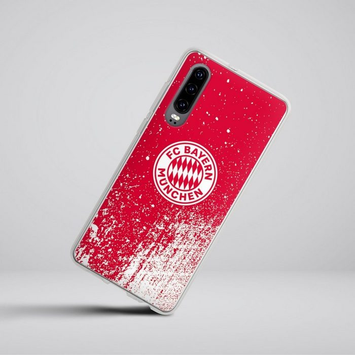 DeinDesign Handyhülle FC Bayern München Offizielles Lizenzprodukt FCB Splatter Rot - FCB Huawei P30 Silikon Hülle Bumper Case Handy Schutzhülle FY12439