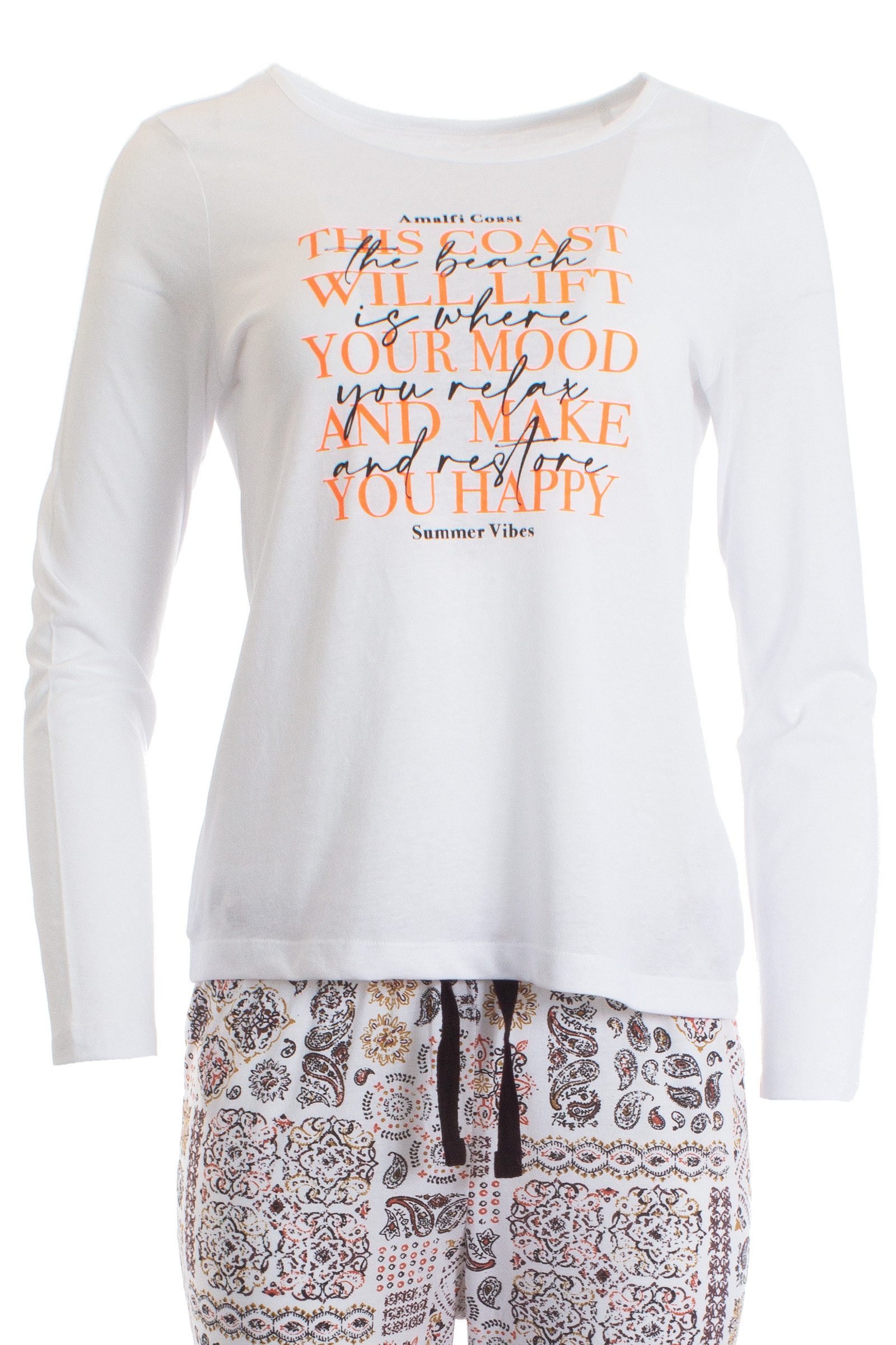 Era&Me Pyjama Damen Pyjama Set Schlafhose + Langarm Oberteil (Schlafanzug Schlafhose + Langarm Oberteil, 2 tlg., Schlafanzug Set) Hoher Baumwollanteil – Bild 2 von 5