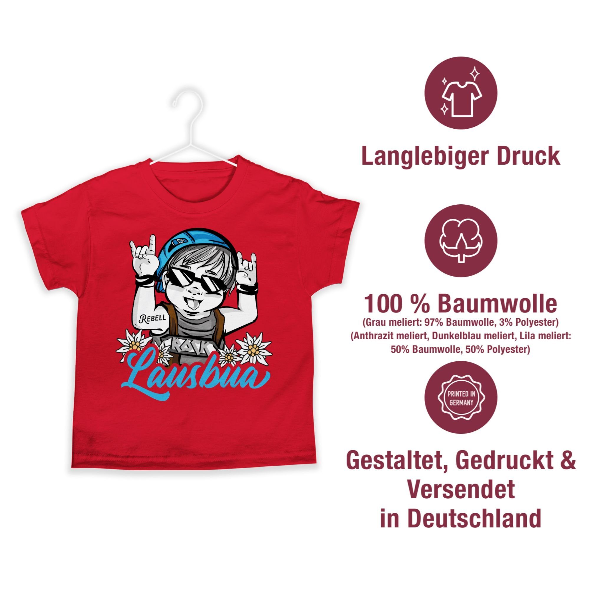 Shirtracer T-Shirt - blau Mode Oktoberfest 1 für Outfit Kinder Lausbua Rot