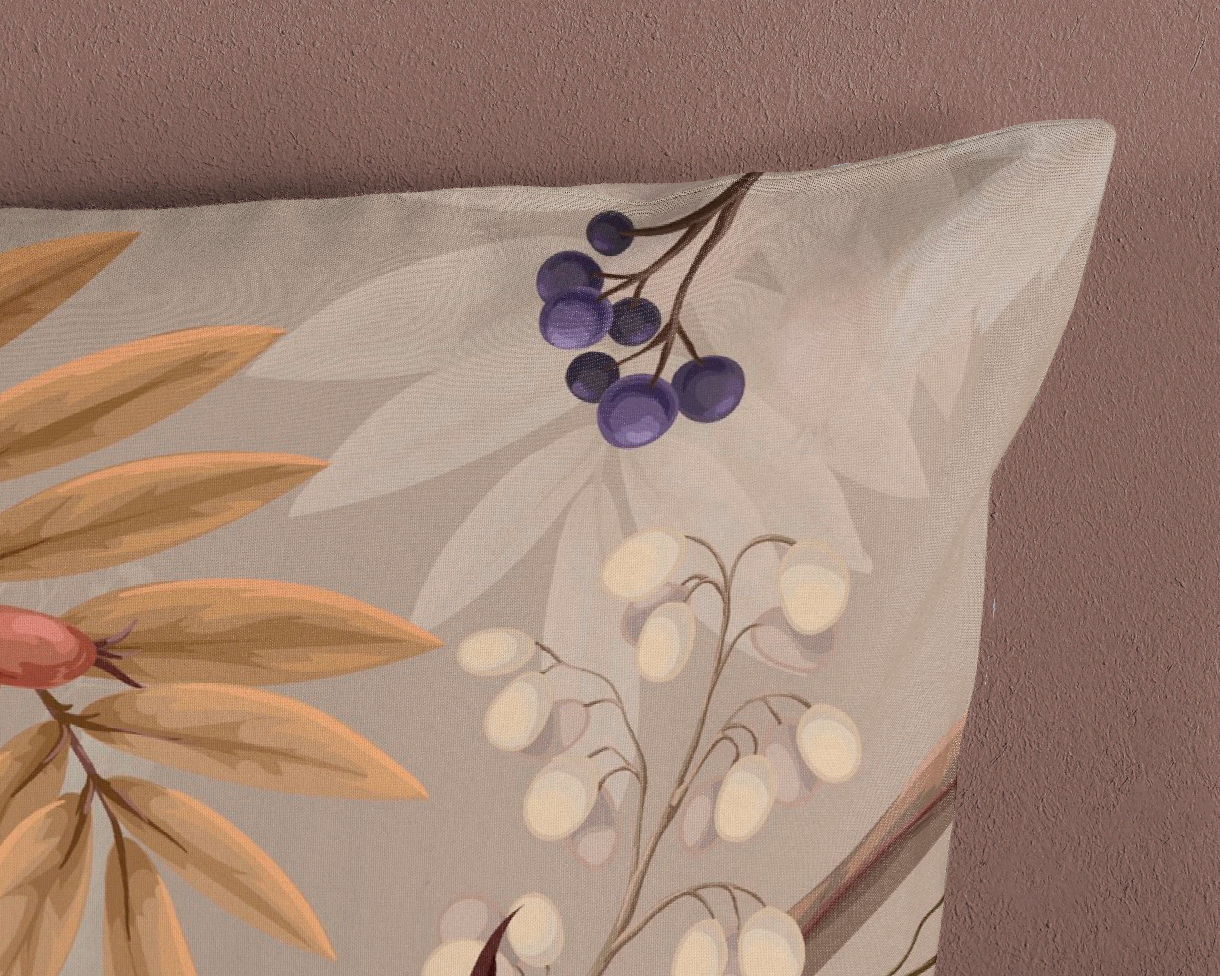 good morning Wendebettwäsche Otso, Renforcé, 2 teilig, 100% Baumwolle, 135x200, Reißverschluss, Wendeoptik, Herbst, Taupe – Bild 4 von 5