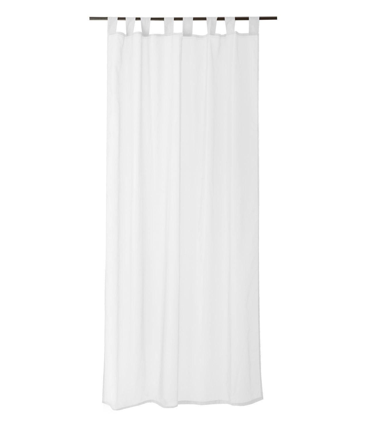 Home4You Vorhang Schlaufenschal, 140 x 245 cm, Weiß, (1 St), Schlaufen, halbtransparent, Polyester, halbtransparent, waschbar
