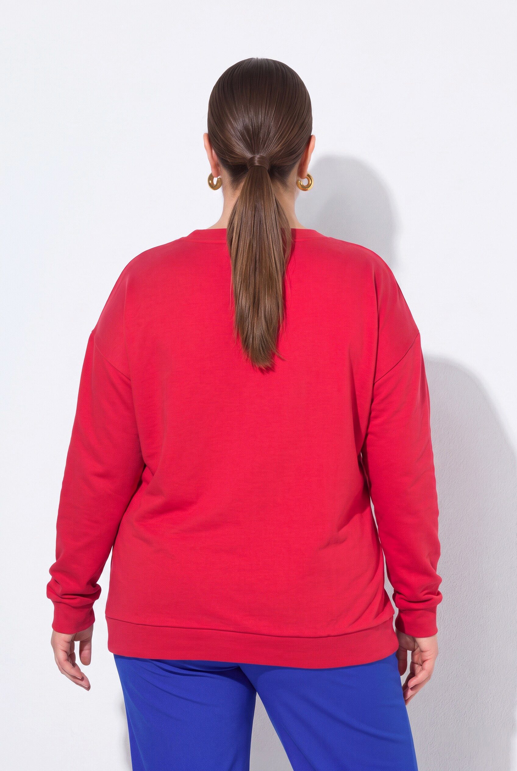 MIAMODA Sweatshirt Sweatshirt Boxy Fit Flock-Schriftzug – Bild 3 von 3