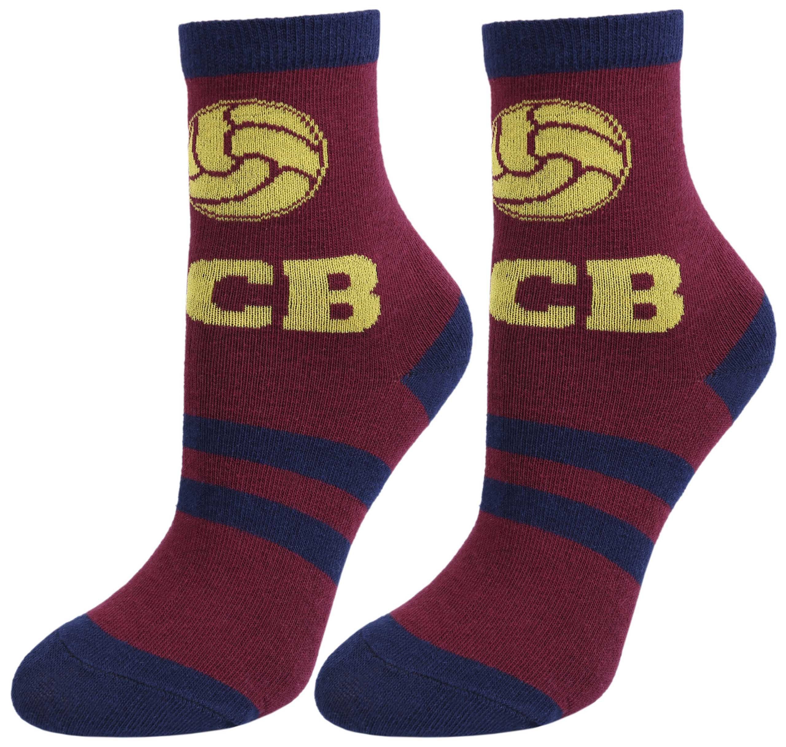 FC Barcelona Haussocken Jungensocken in Burgund „FC Barcelona“ 23/26 EU