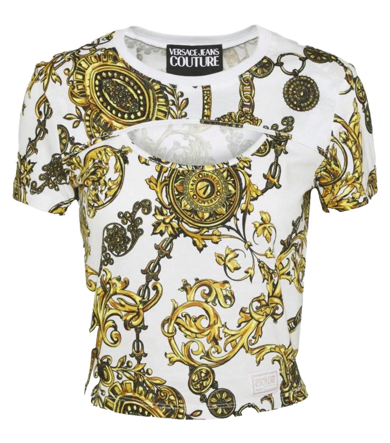 Versace Jeans Couture Print-Shirt Cropped Top Damen Baroque Jewelry Print Zeitloses Statement-Design mit Couture-Charakte