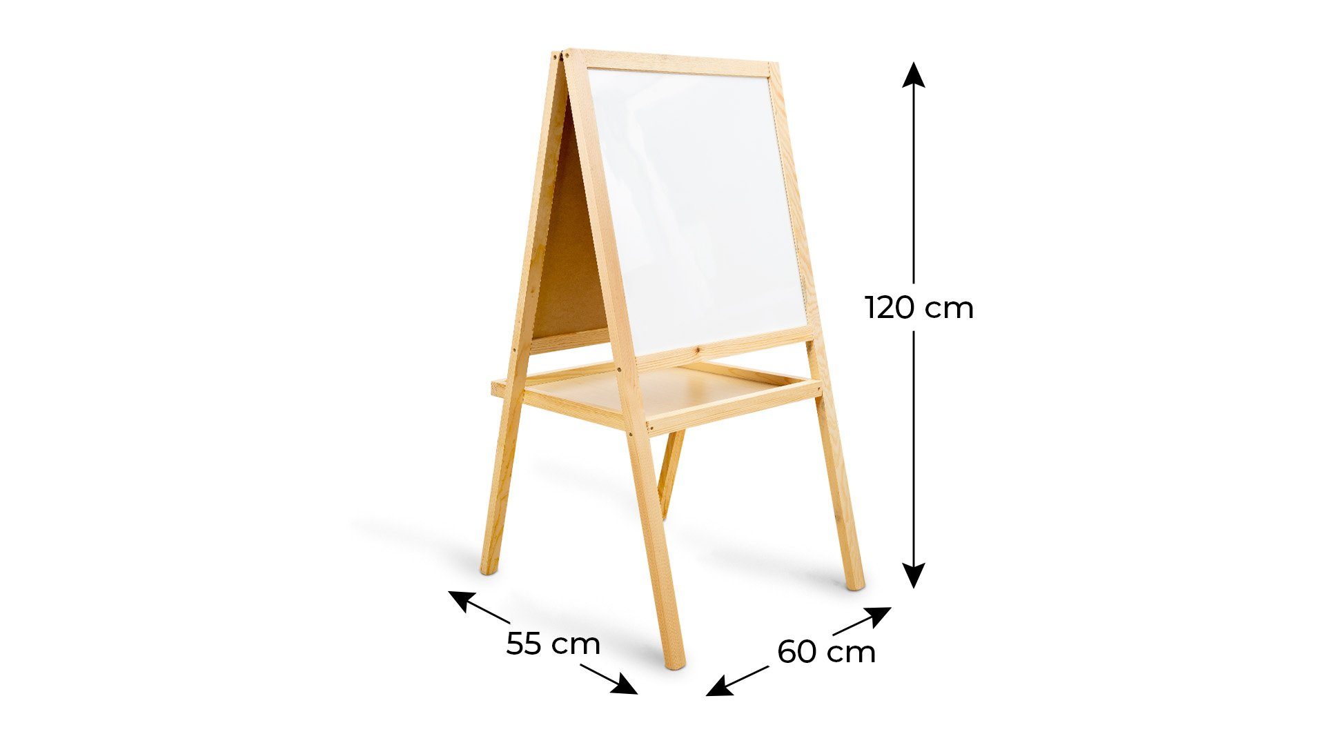 ALLboards Standtafel Kindertafel Staffelei Doppelseitige Whiteboard Kreide 120cm