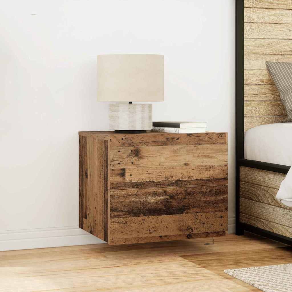 vidaXL Nachttisch, Nachttisch mit Schubladen Altholz 50 x 39 x 41 cm Holzwerkstoff