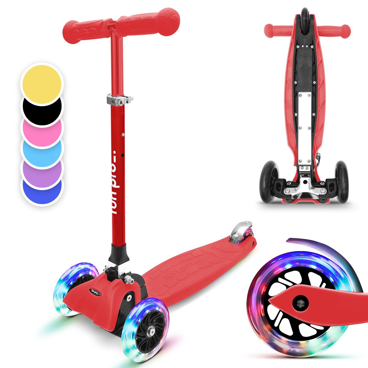 fun pro Cityroller ONE DeLuxe Kinderroller, Kick Scooter Roller Kinder - Stunt Tretroller Kinder klappbar