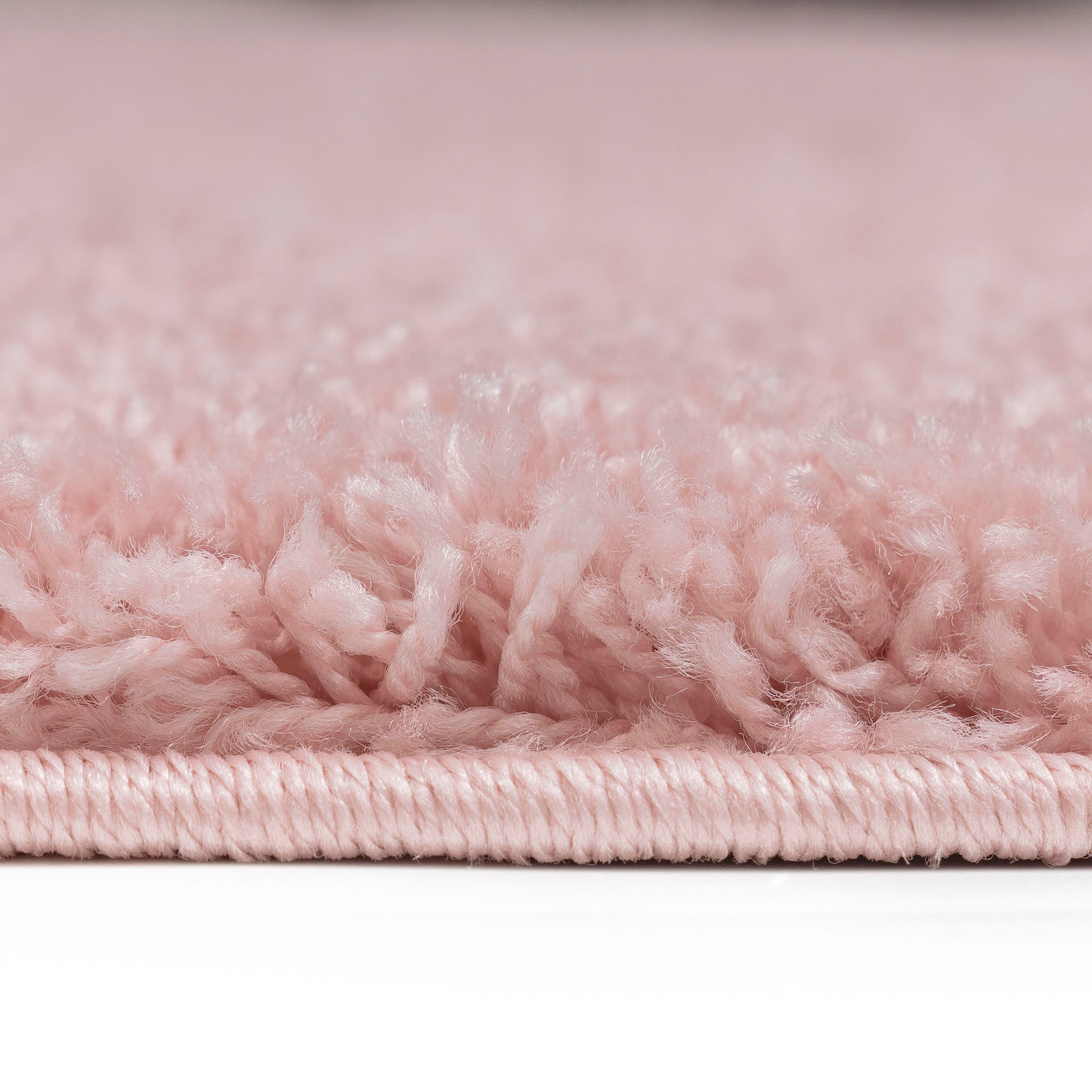 Höhe: rosa in und mm, Teppich besonders affaire, 30, Teppich weich kuschelig Shaggy Home Uni-Farben, 30 rund,