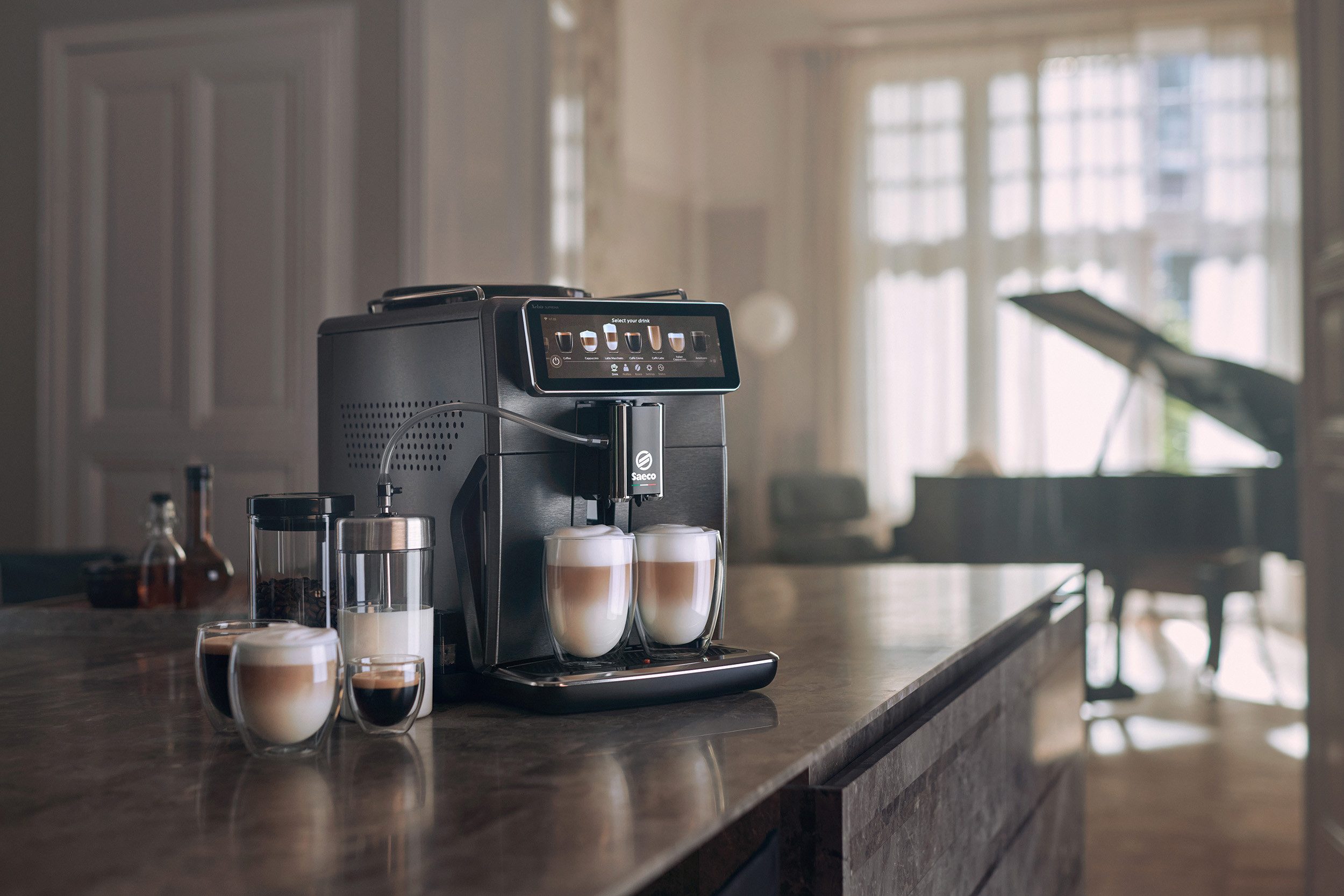 Saeco Kaffeevollautomat Saeco Xelsis Suprema SM8885/00, 22 Kaffeespezialitäten, 8 Benutzerprofile, CoffeeMaestro – Bild 5 von 5