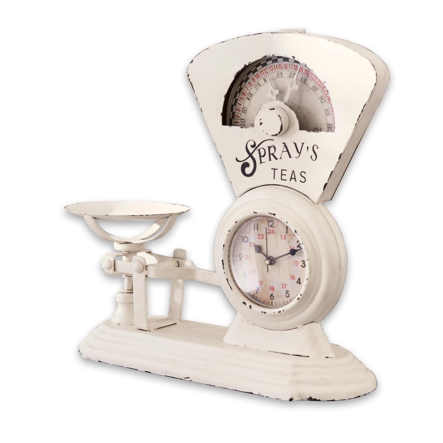 Mirabeau Wanduhr Uhr Balances antikweiß