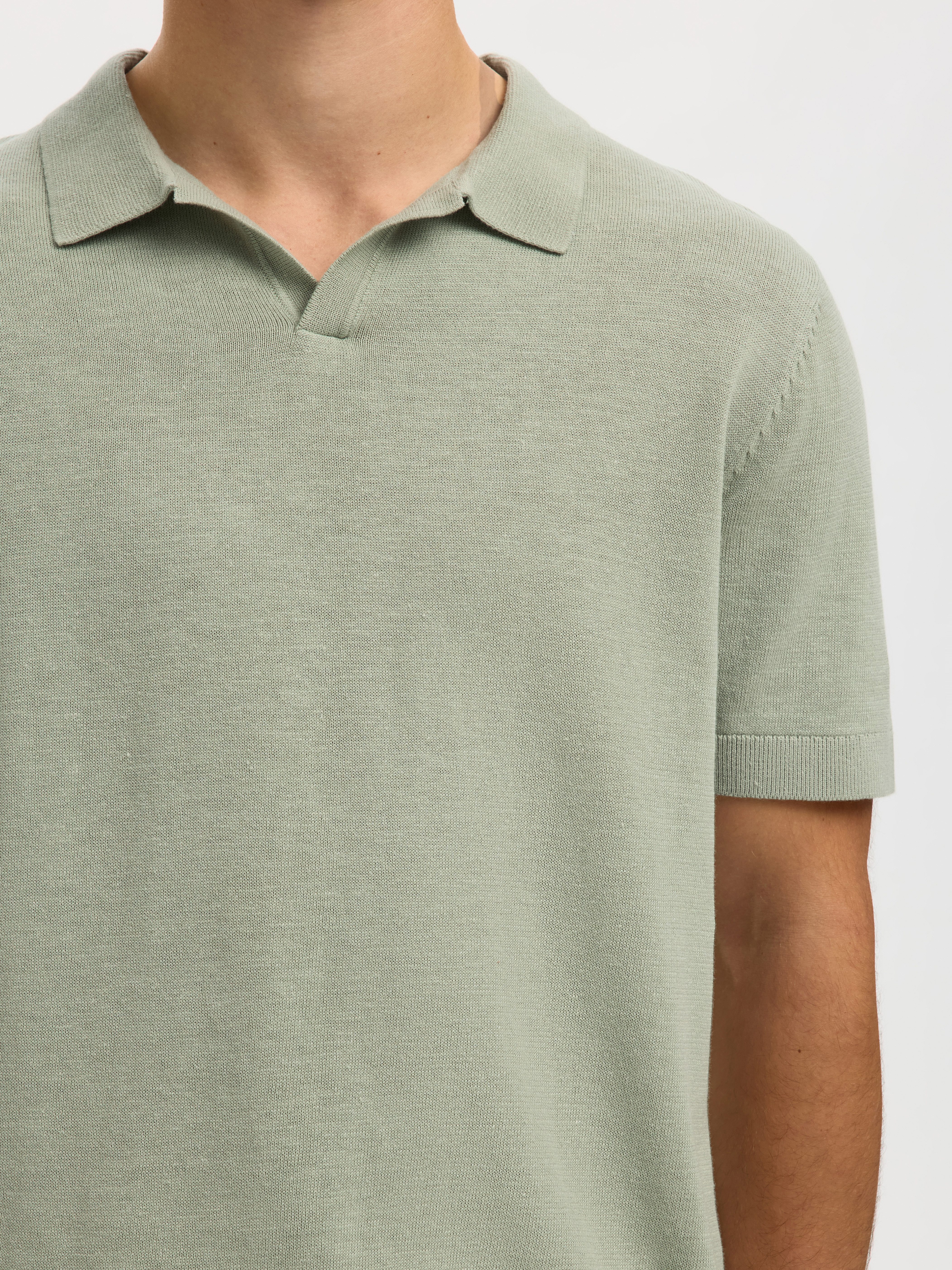 Selected Poloshirt SLHMATTIS SS KNIT SUN OPEN POLO NOOS – Bild 2 von 5