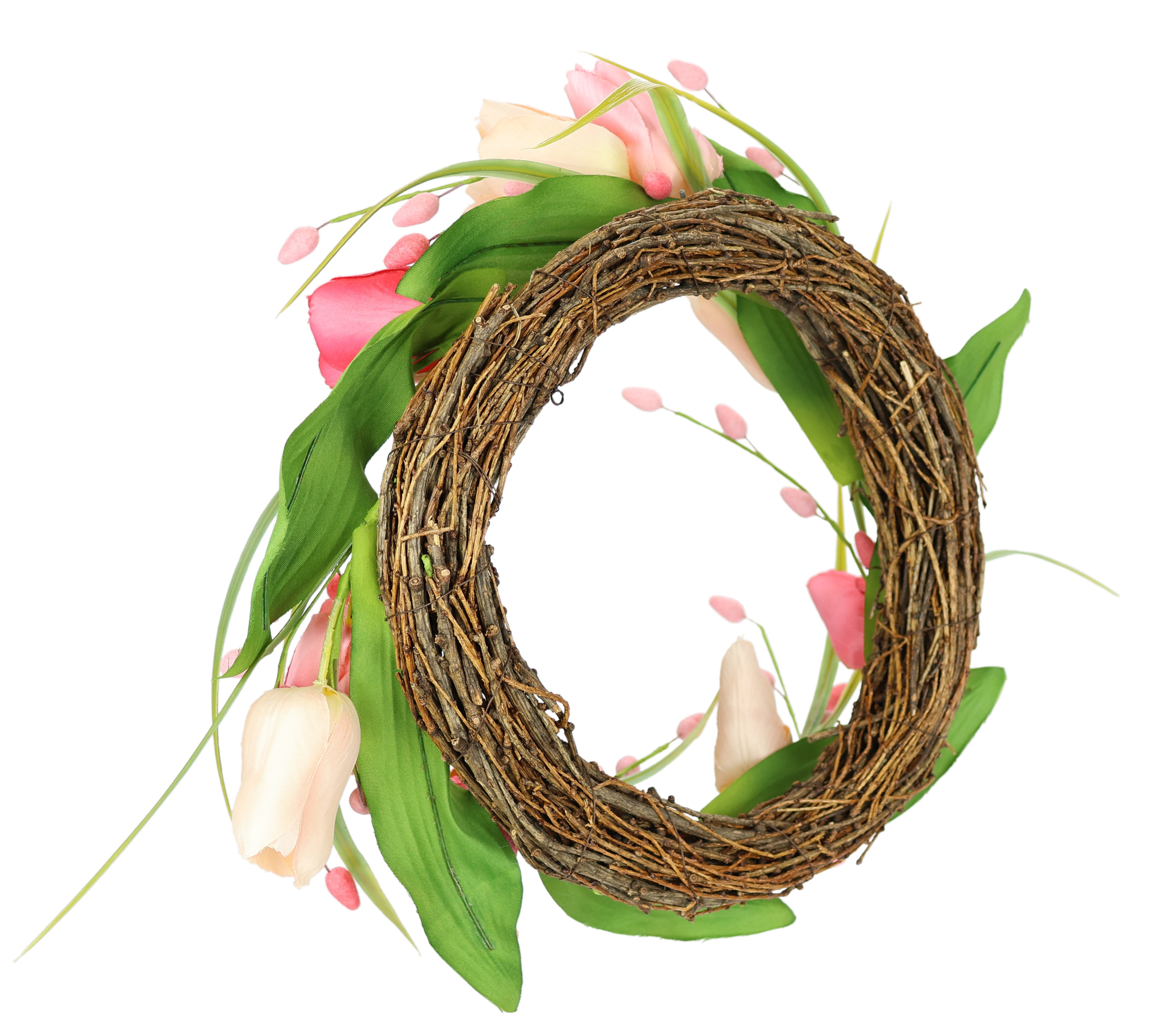 Kunstkranz Tulpenkranz, I.GE.A., Höhe 10 cm, Kränze Türkranz Frühlingskranz Osterkranz Osterdeko Blumenkranz