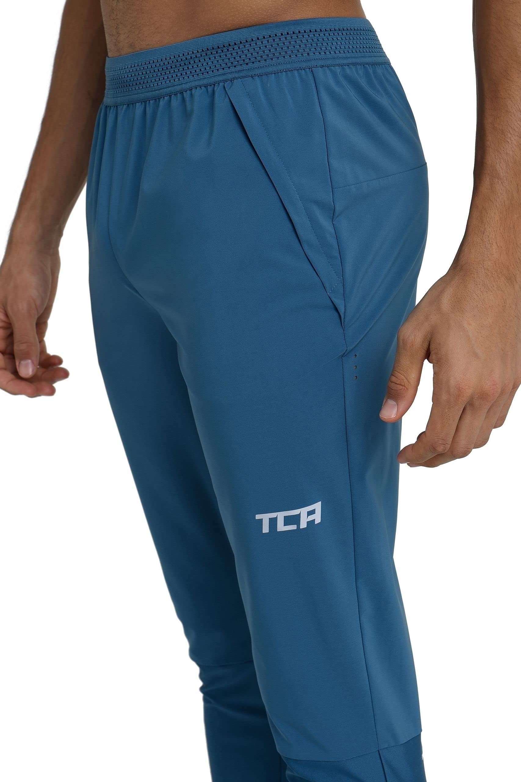 TCA Laufhose TCA Herren Blau Jogginghose - Reißverschlusstaschen mit