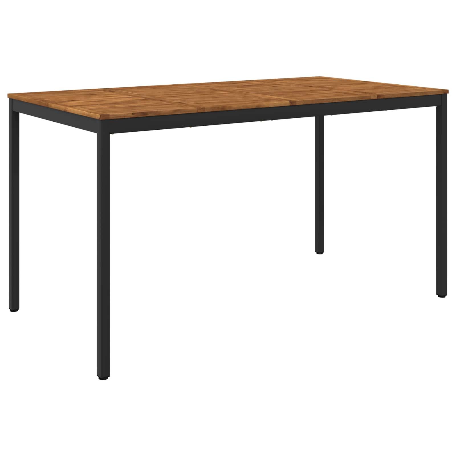 vidaXL Gartentisch Gartenbar-Tisch Natürlich und Schwarz 196 x 100,5 x 105 cm (1-St)