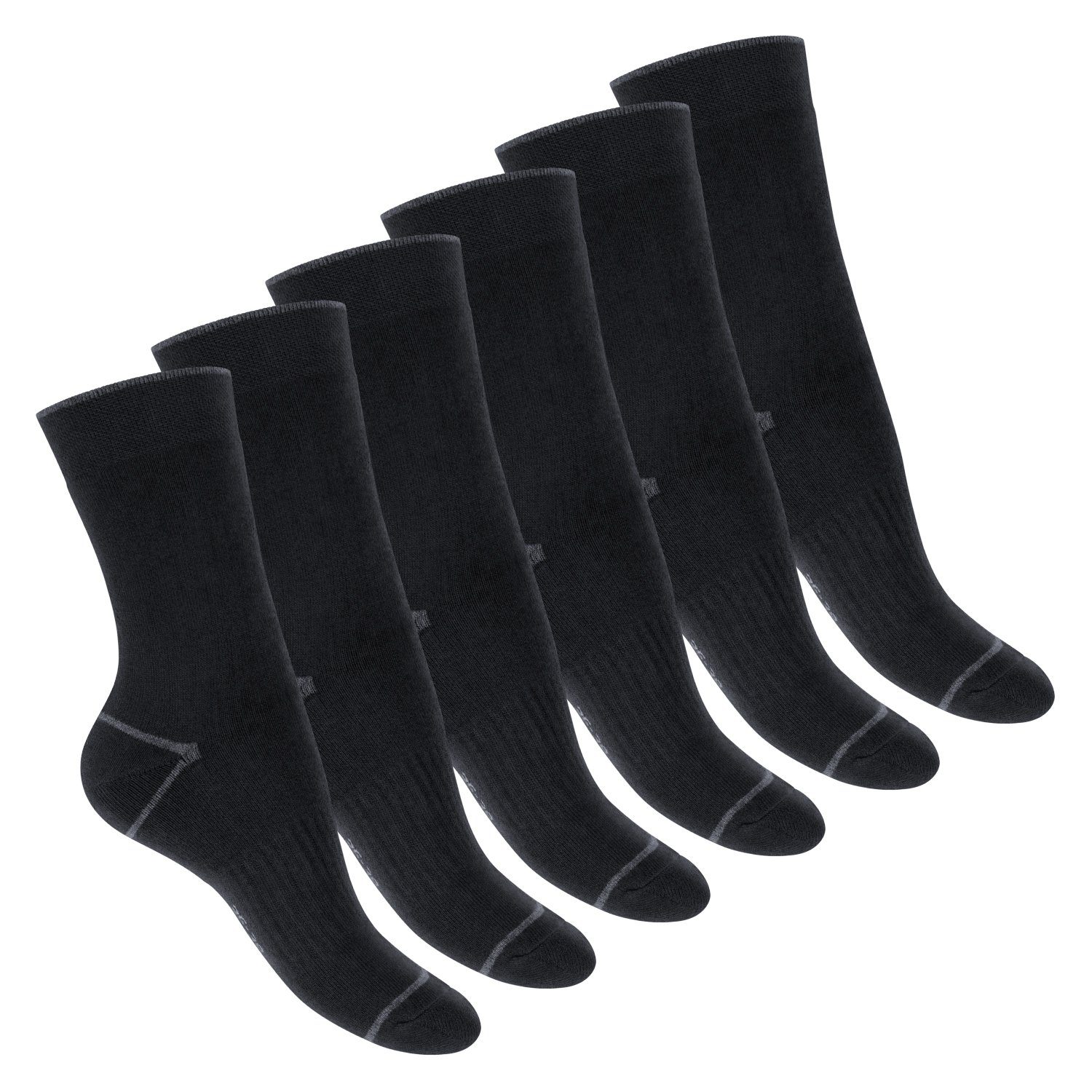 Footstar Thermosocken Thermo Winter Socken (6 Paar) für Damen & Herren, Vollfrottee Schwarz | Thermosocken