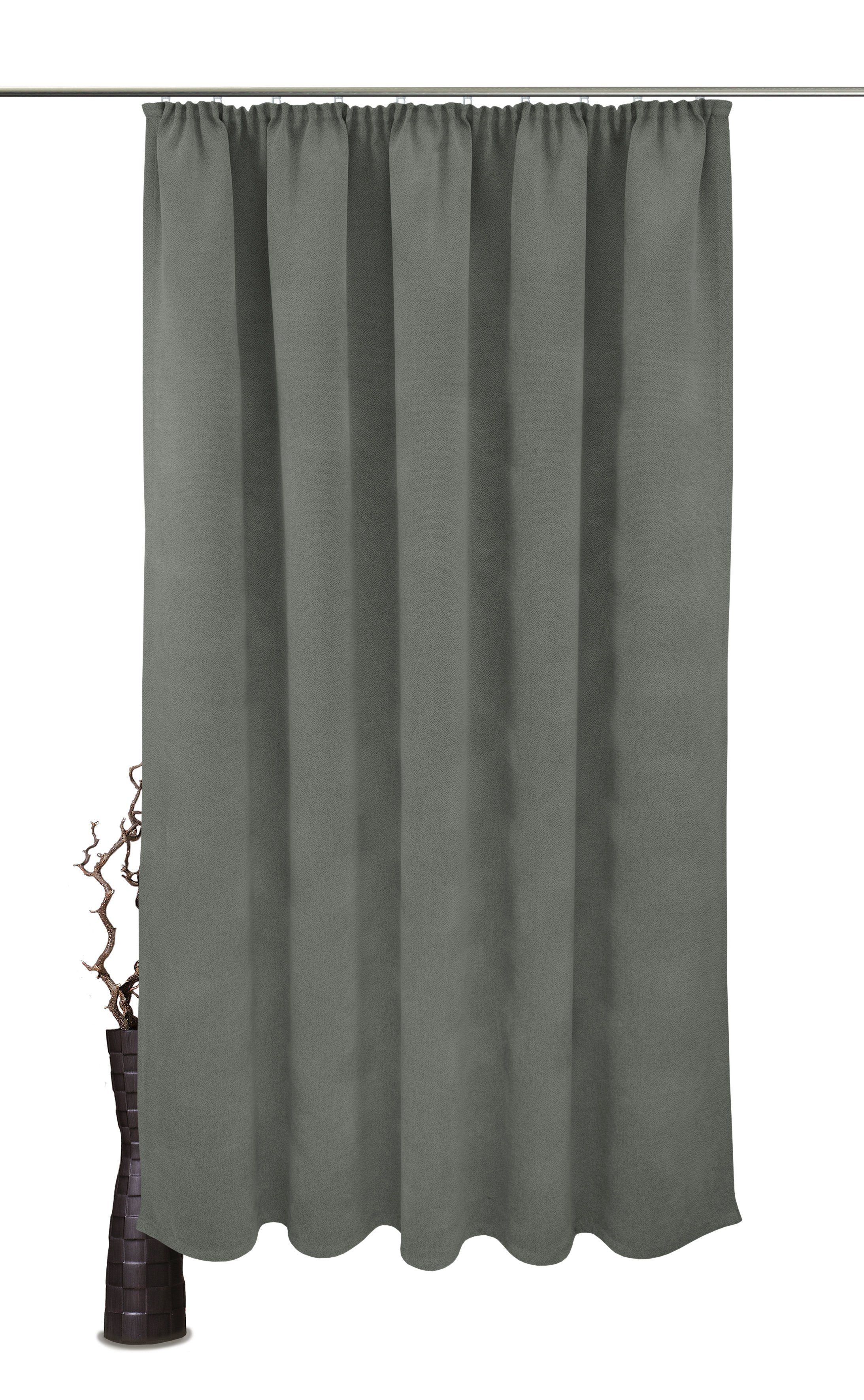 Vorhang Alea, VHG, Kräuselband (1 St), verdunkelnd, Polyester, Wärmeschutz, Kälteschutz, Energie sparend, Breite 145 cm, 415 g/²m, uni