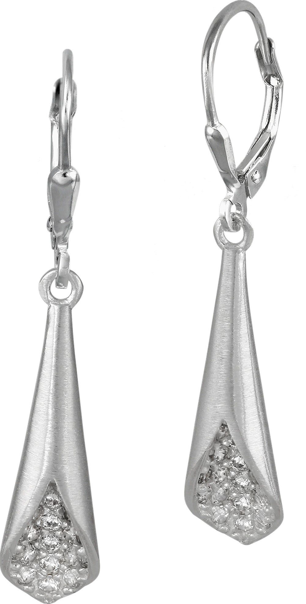 SilberDream Paar Ohrhänger SilberDream Ohrringe Damen 925 Silber (Ohrhänger), Damen Ohrhänger Füllhorn aus 925 Sterling Silber, Farbe: silber, weiß