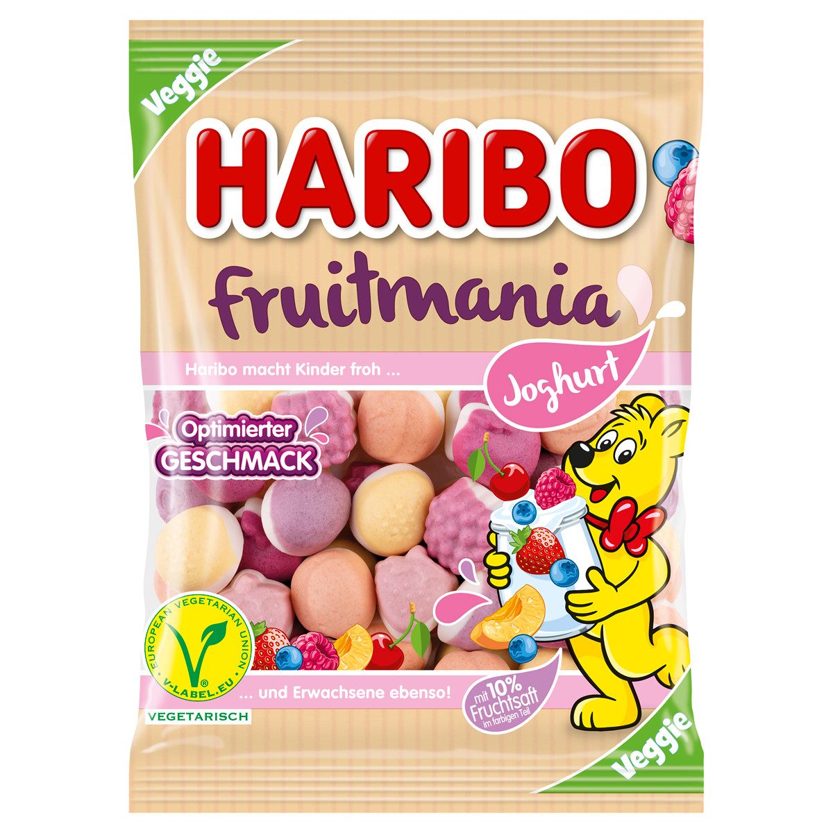 HARIBO Süßigkeit, Haribo Fruitmania Joghurtbärchen Weingummi Fruchtgummi Tüte 160g