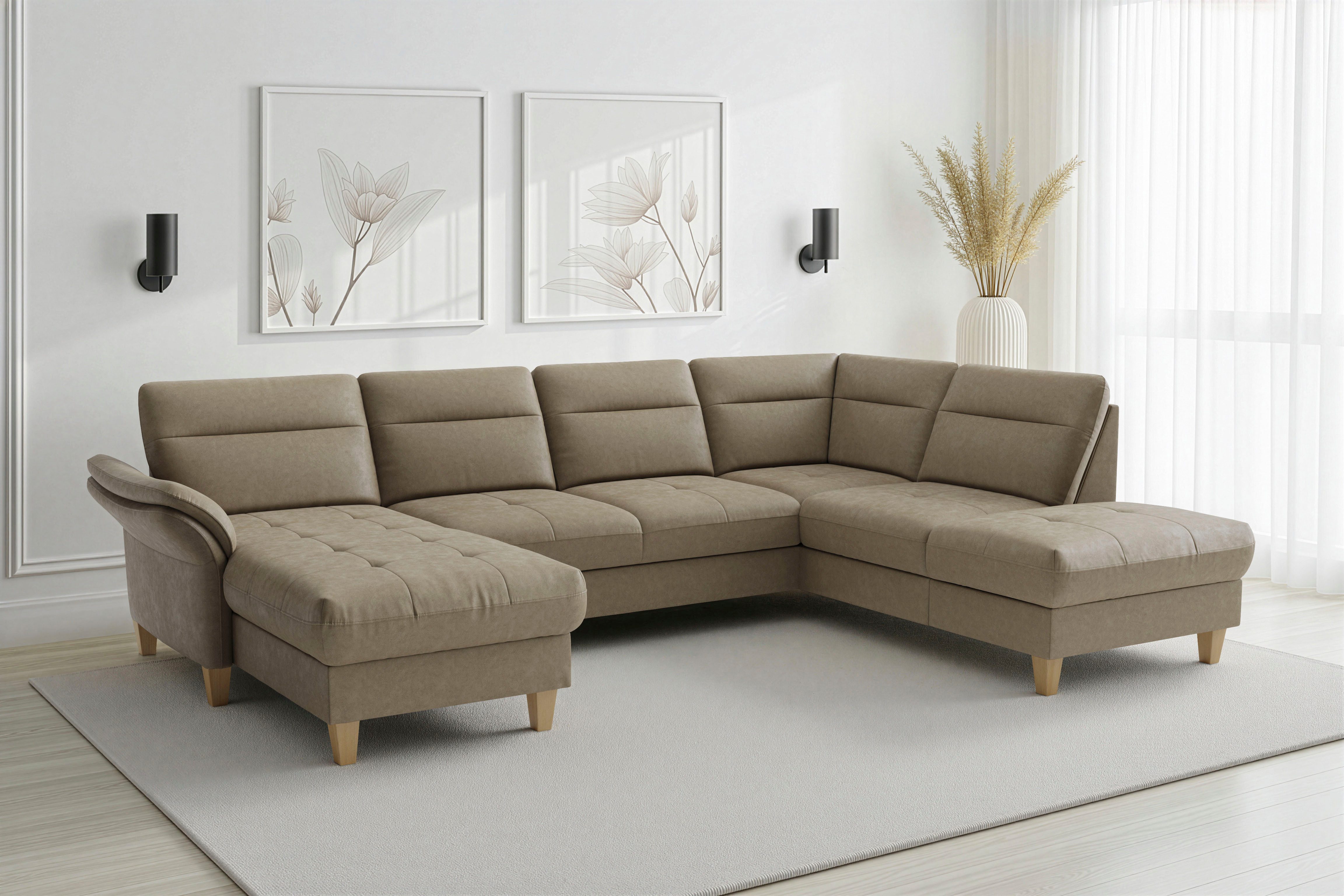 sit&more Wohnlandschaft Pamela U-Form, B: 292 cm, optional Schlaffunktion & Armteilverstellung, mit Federkern