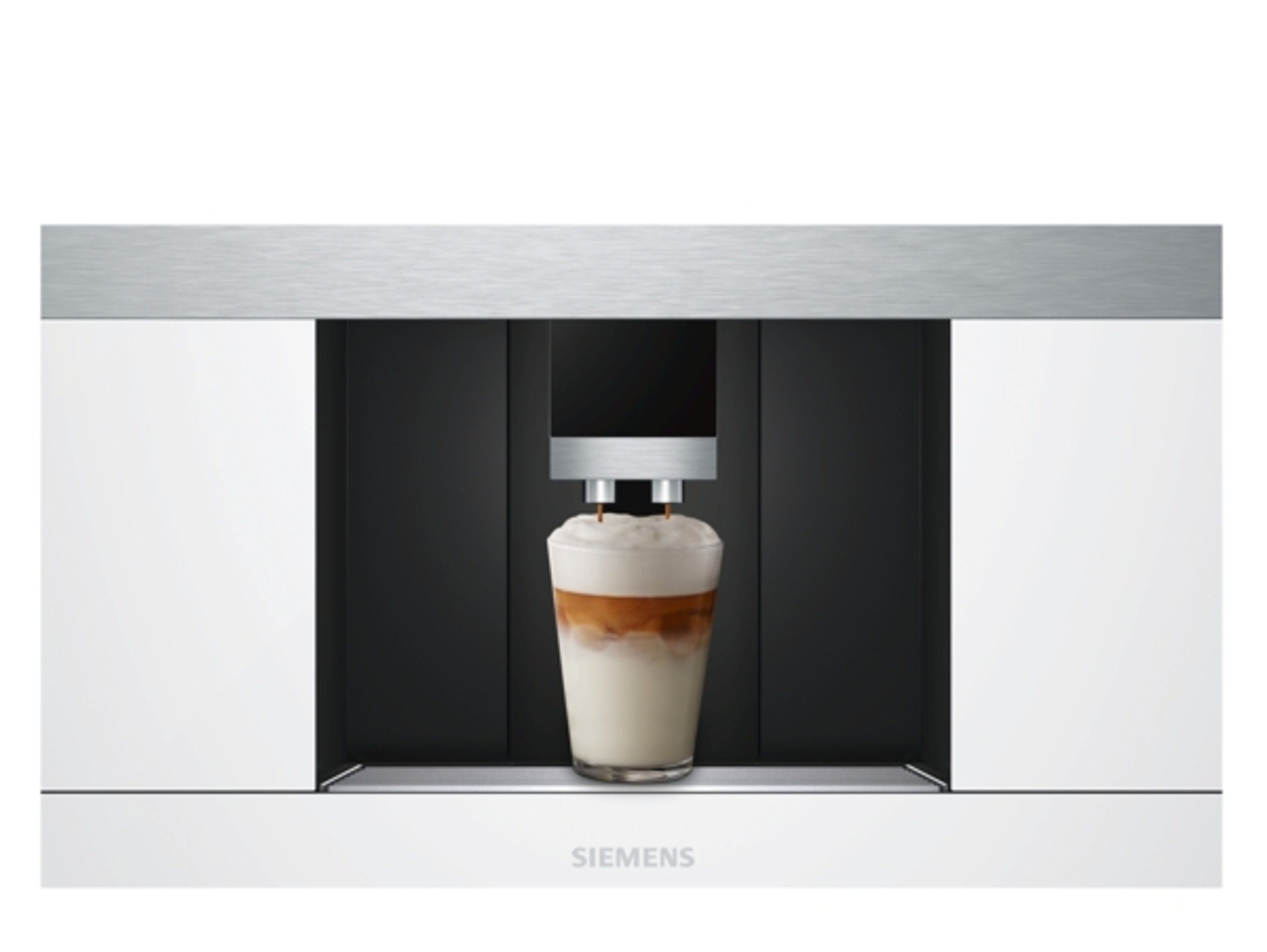 SIEMENS Einbau-Kaffeevollautomat CT636LEW1, Kaffeevollautomat, Einbau, Weiß, sensoFlow System