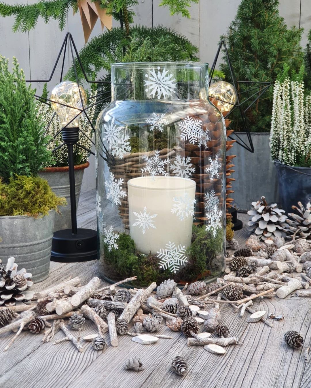 Salcar Fensterbild Fensteraufkleber Weihnachten Schneeflocken Weihnachtsdek günstig online kaufen