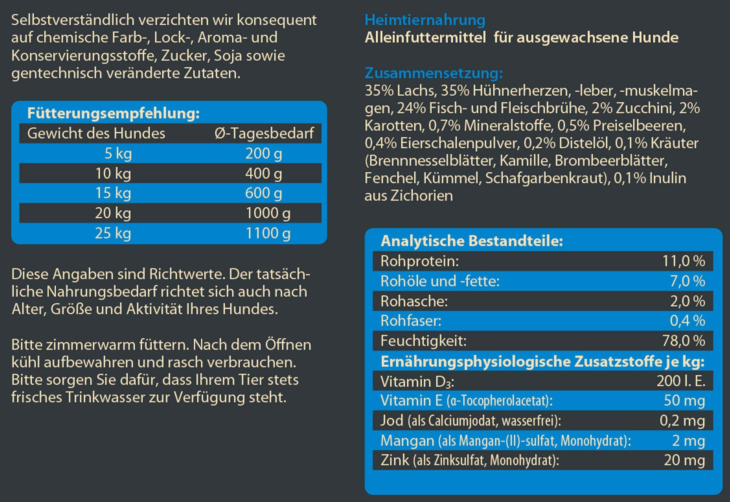 Dehner Wild Nature Gebirgssee Adult Lachs / Huhn, 6 x 400 / 800 g Dose Lachs, Nassfutter für: Hunde, Nassfutter für ausgewachsene Hunde, glutenfrei