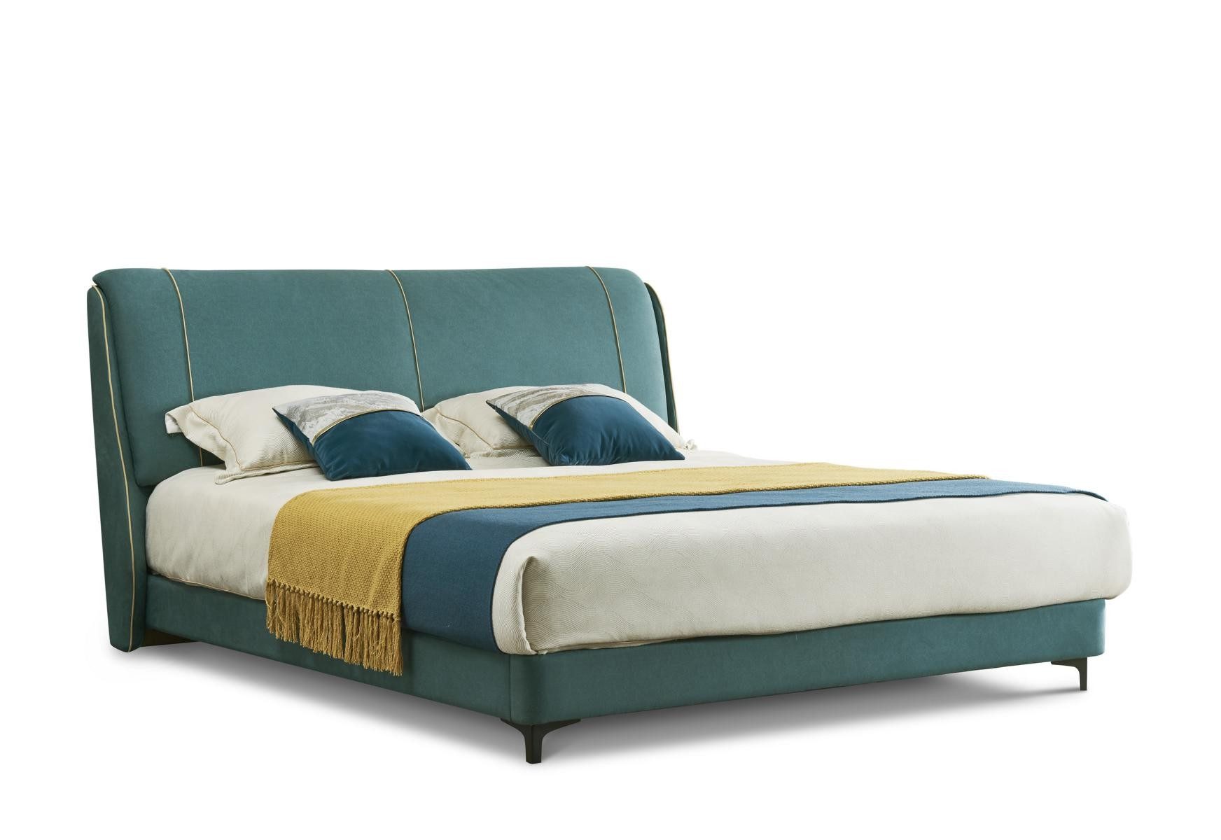 Polsterbett Luxus Bettgestell aus Textil und Leder für modernes Schlafzimmer