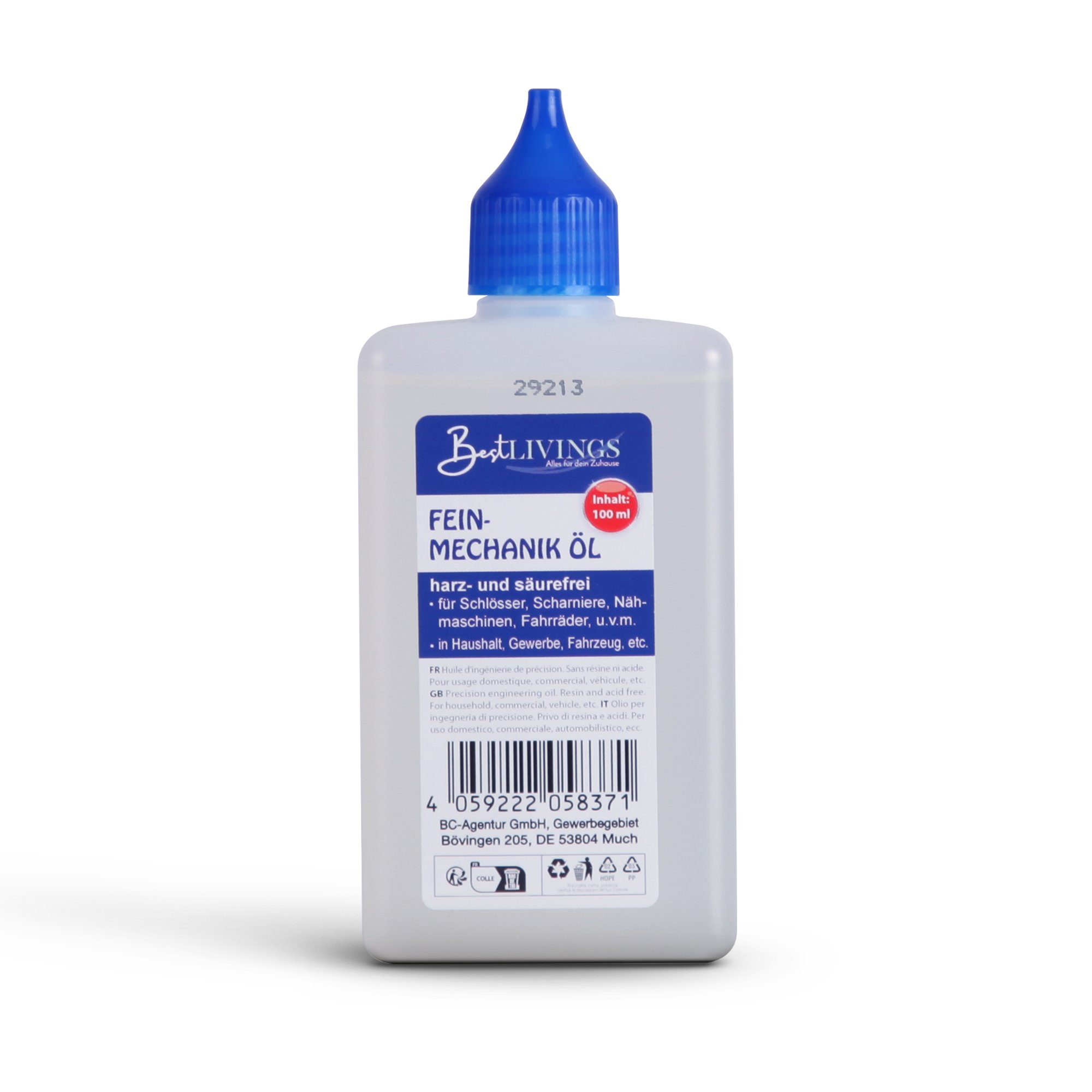 Bestlivings Universalöl Flasche, 100 ml, für Haushalt, Gewerbe, Fahrzeug & Garten, Harzt nicht, geruchsneutral