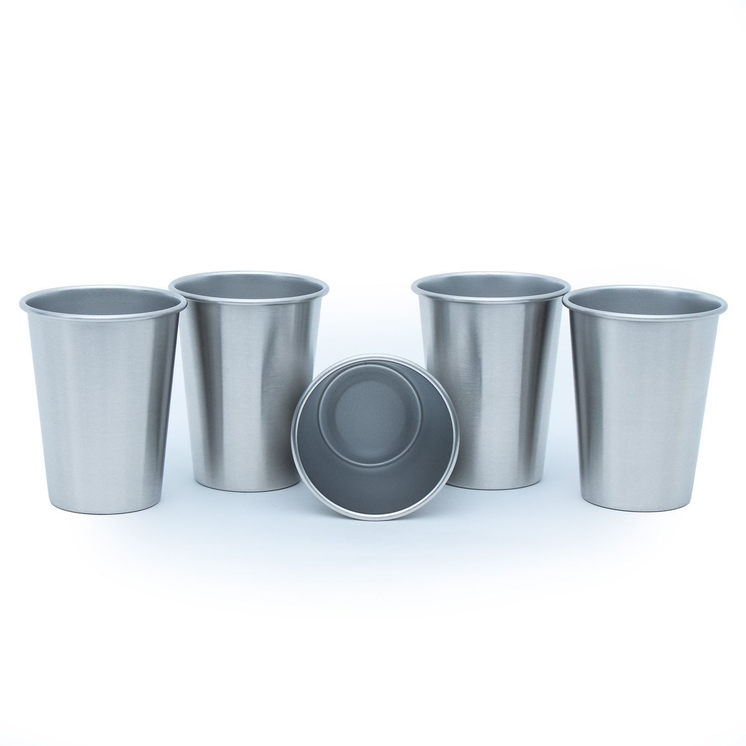 Intirilife Becher, Edelstahl, Camping Outdoor Metall Becher Tasse