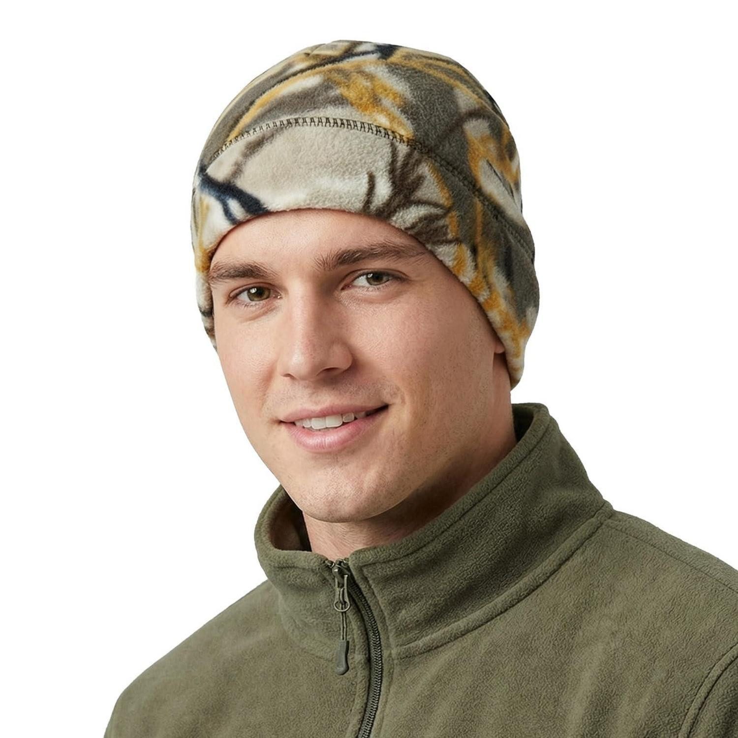 Fleecemütze Wintermütze Unisex Damen Herren Beanie Fleece Einheitsgröße-M Tarnung