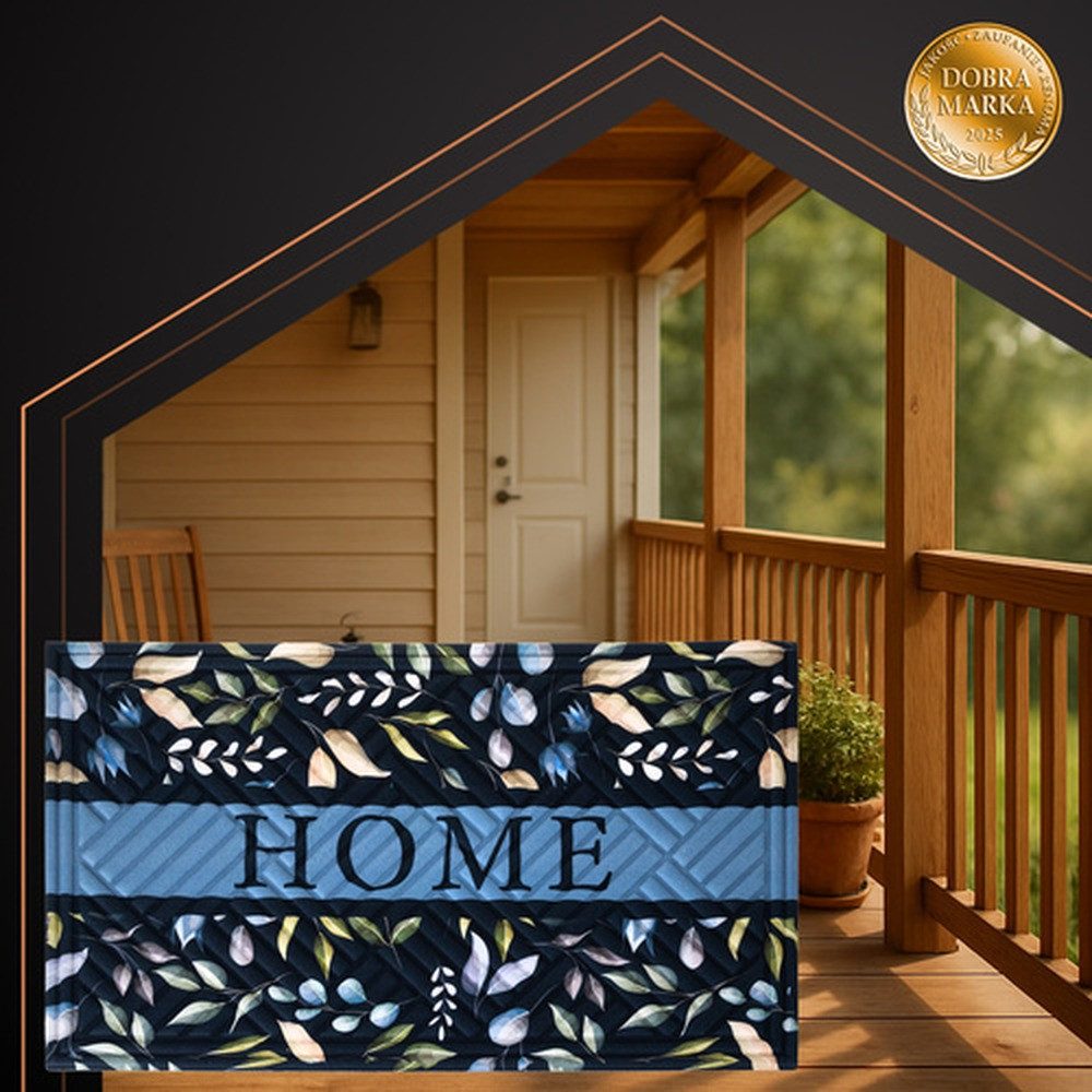 Ruhhy Fußmatte Eingangsmatte 75x45cm Schuhmatte, Eckig, Höhe: 3 mm, einfach ausschütteln, absaugen oder abspülen