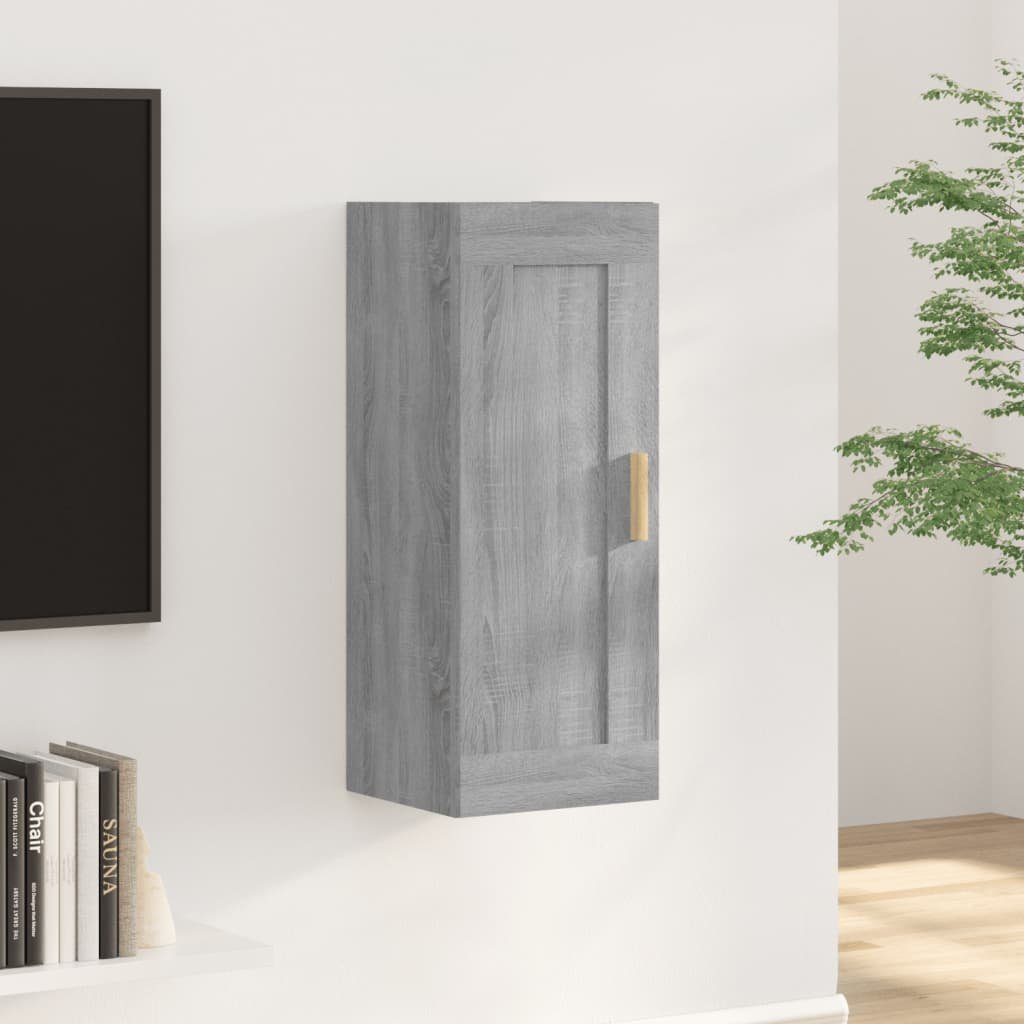 Grau Holzwerkstoff, Wandschrank Regal 35x34x90 cm 1-tlg. vidaXL Sonoma