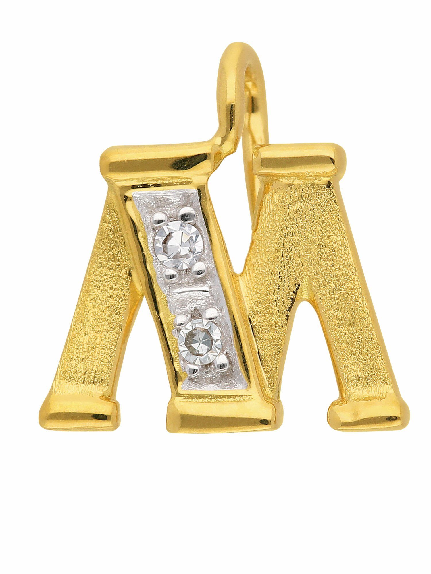 Adelia´s Buchstabenanhänger 585 Gold Buchstabenanhänger mit Diamant, mit Diamant Goldschmuck für Damen & Herren