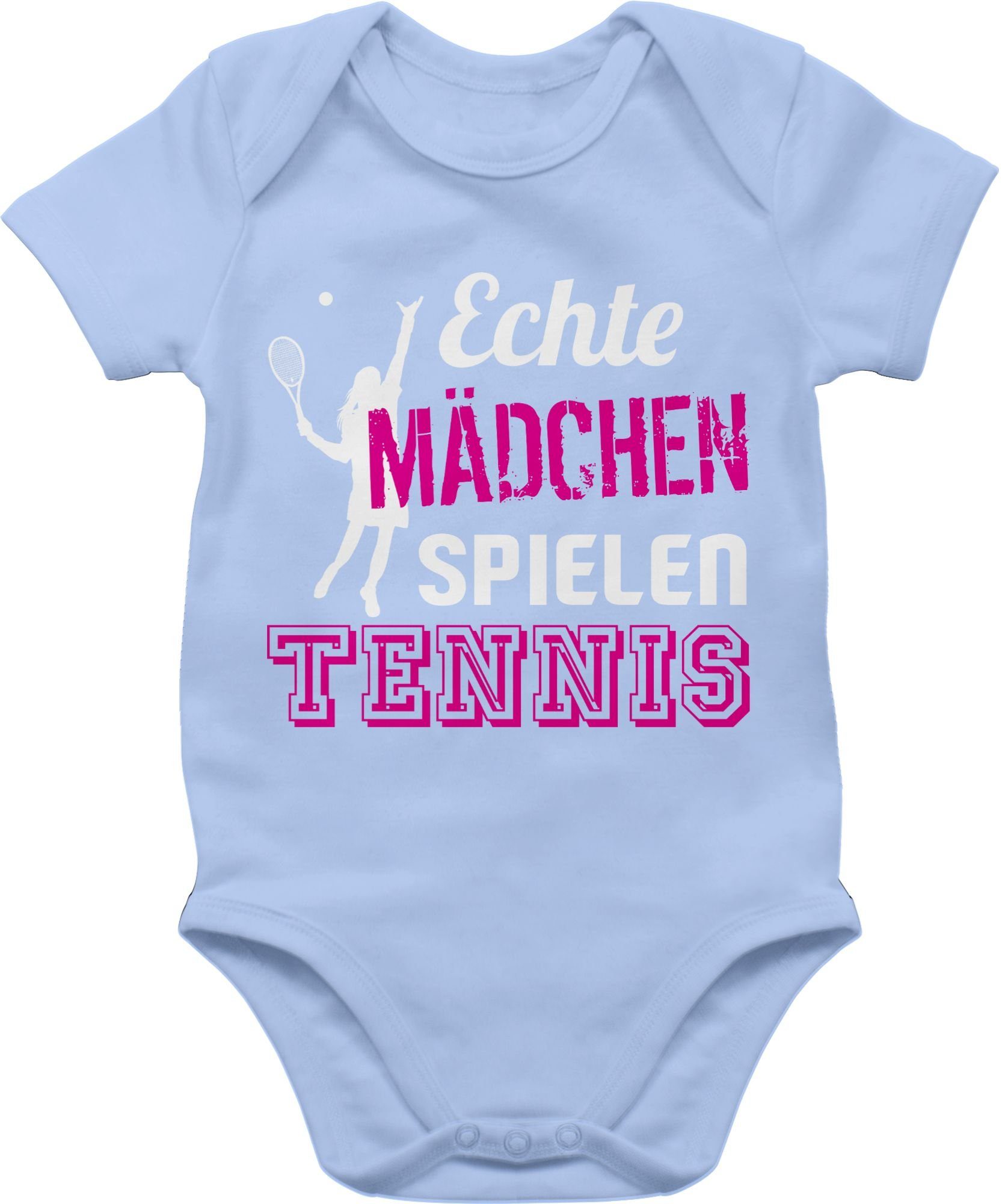 Shirtracer Shirtbody Echte Mädchen spielen Tennis Sport & Bewegung Baby 1 Babyblau
