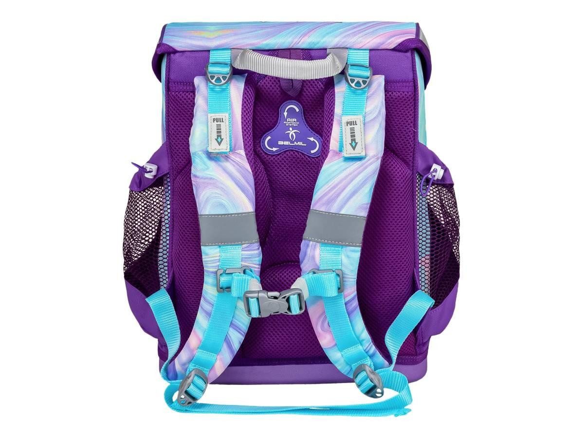 Belmil Schulranzen "Mini-Fit" 2026 für kleine Kinder 1. Klasse (Set, 4-tlg., mit Sportbeutel, Federtasche, Schlamper, Brustgurt), Einhorn, Grundschule, Einschulung, für Mädchen