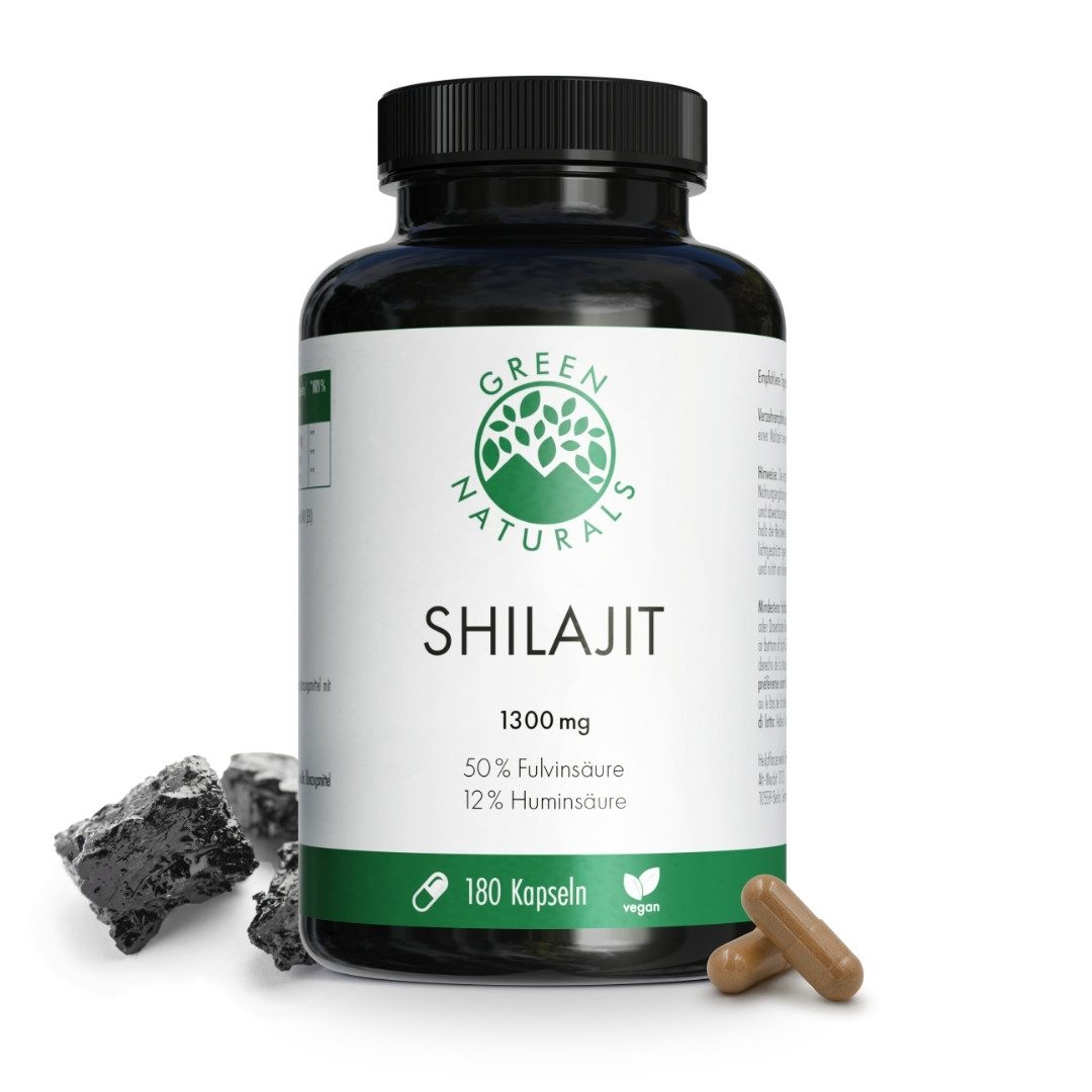 Green Naturals Shilajit 1300 mg hochdosiert vegan KAP, 139.0 g