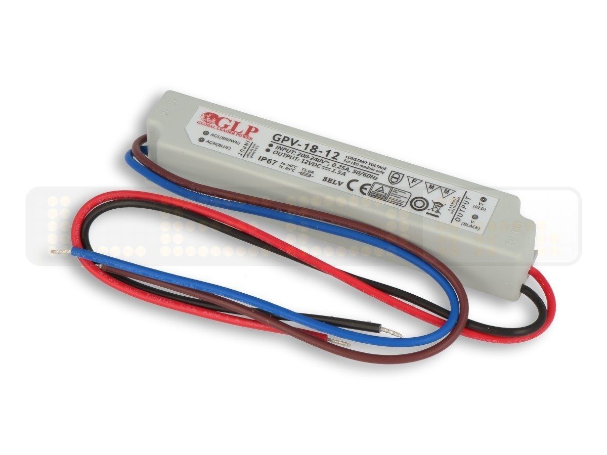 Trafo 18W 12V IP67 Netzteil IP67 Wasserdicht Transformator Treiber LED Trafo
