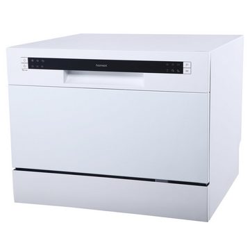 homeX Tischgeschirrspüler, GST6AE-W, 6 Maßgedecke, Mini Spülmaschine für kleine Küchen, Geschirrspüler klein, 6 Programme