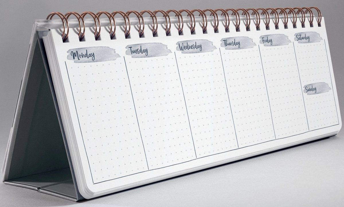 Thumbnail - Sigel Schreibtischkalender Wochenplaner Jolie (EN) undatiert 1 Woche/2 Steiten Apricot Inspirati