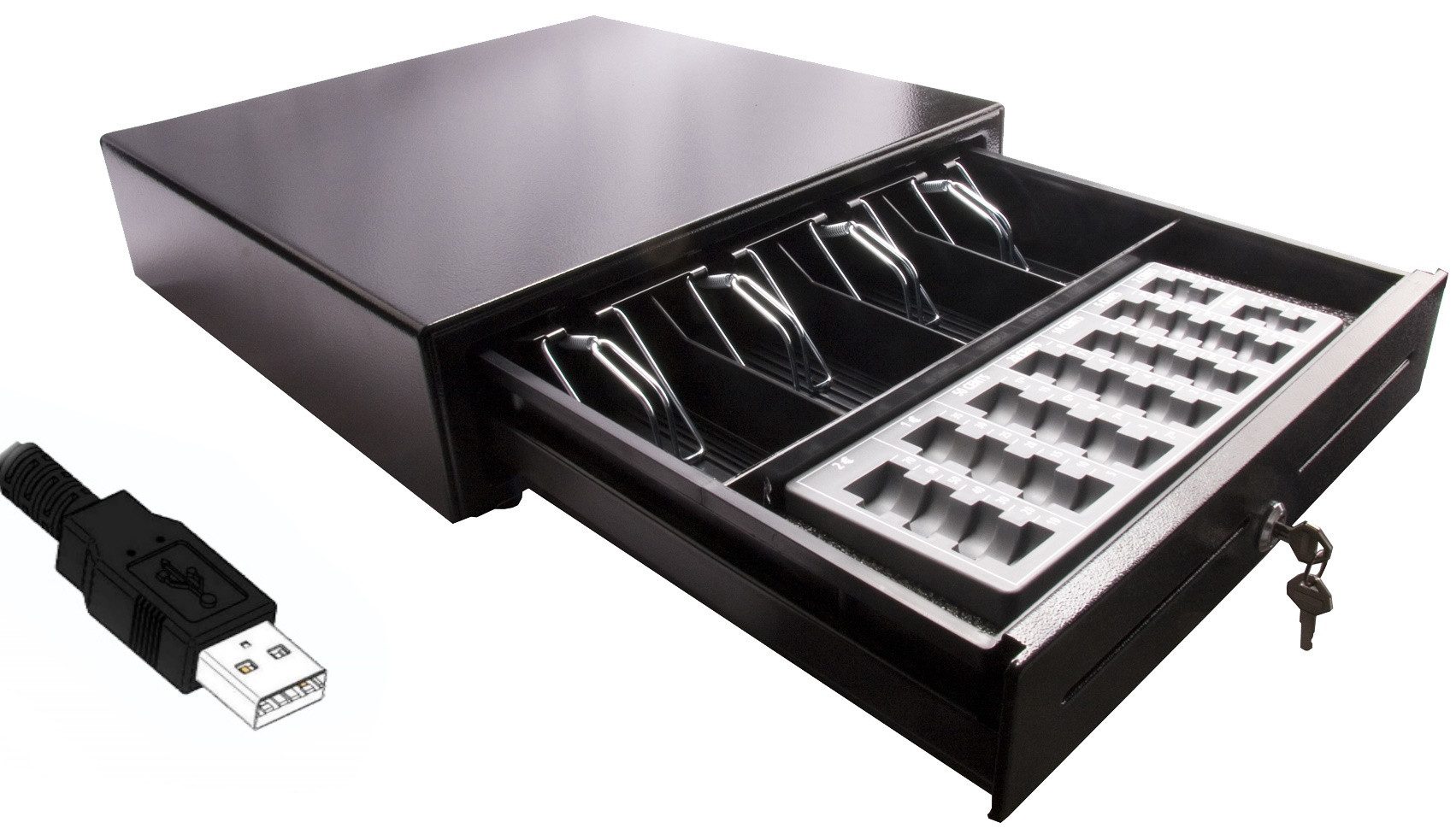 BlitzKasse Geldkassette USB Kassenlade iQCash350MBU mit Münzzählbrett Münzbrett Zählbrett