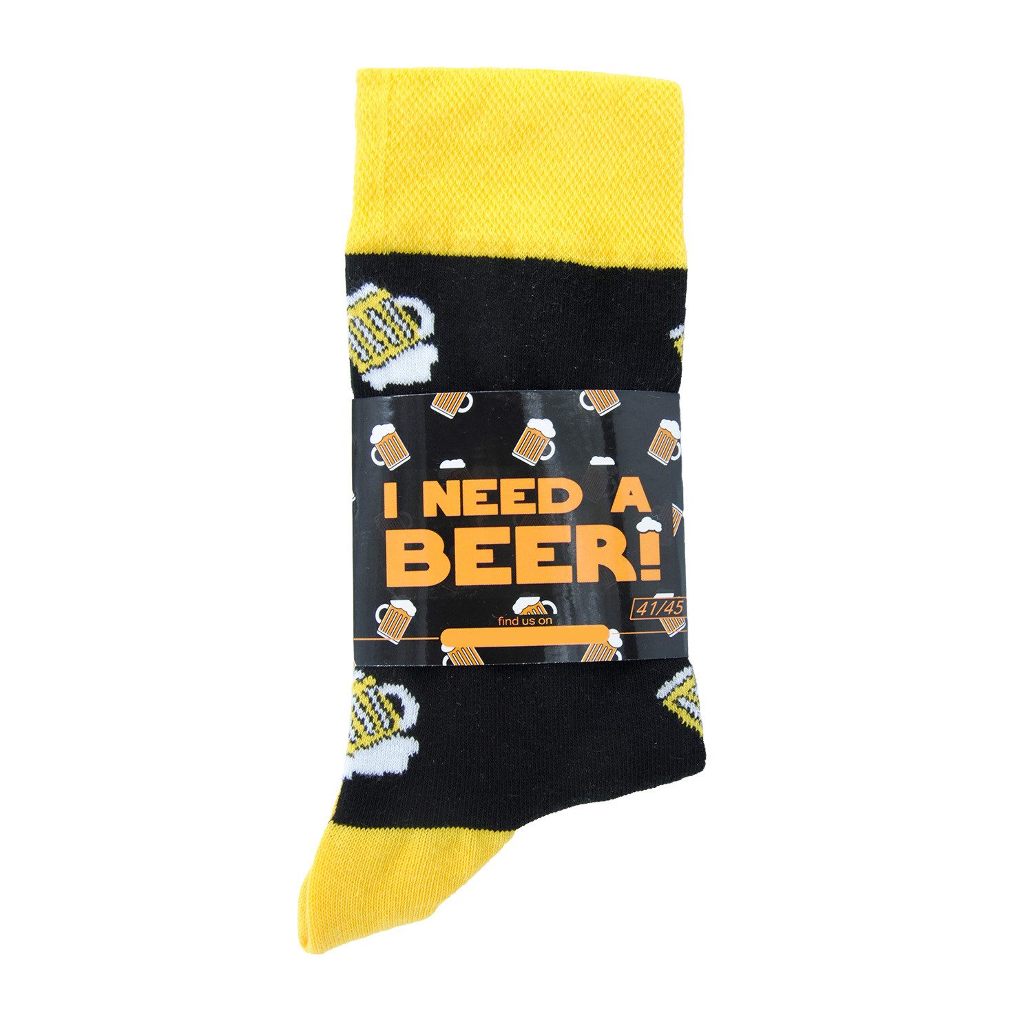 Chili Lifestyle Freizeitsocken BIER Lustige Socken mit Spruch Banderole als Geschenksocken (Paar, 1-Paar, Mit Spruchbanderole) Weichbund ohne Gummidruck