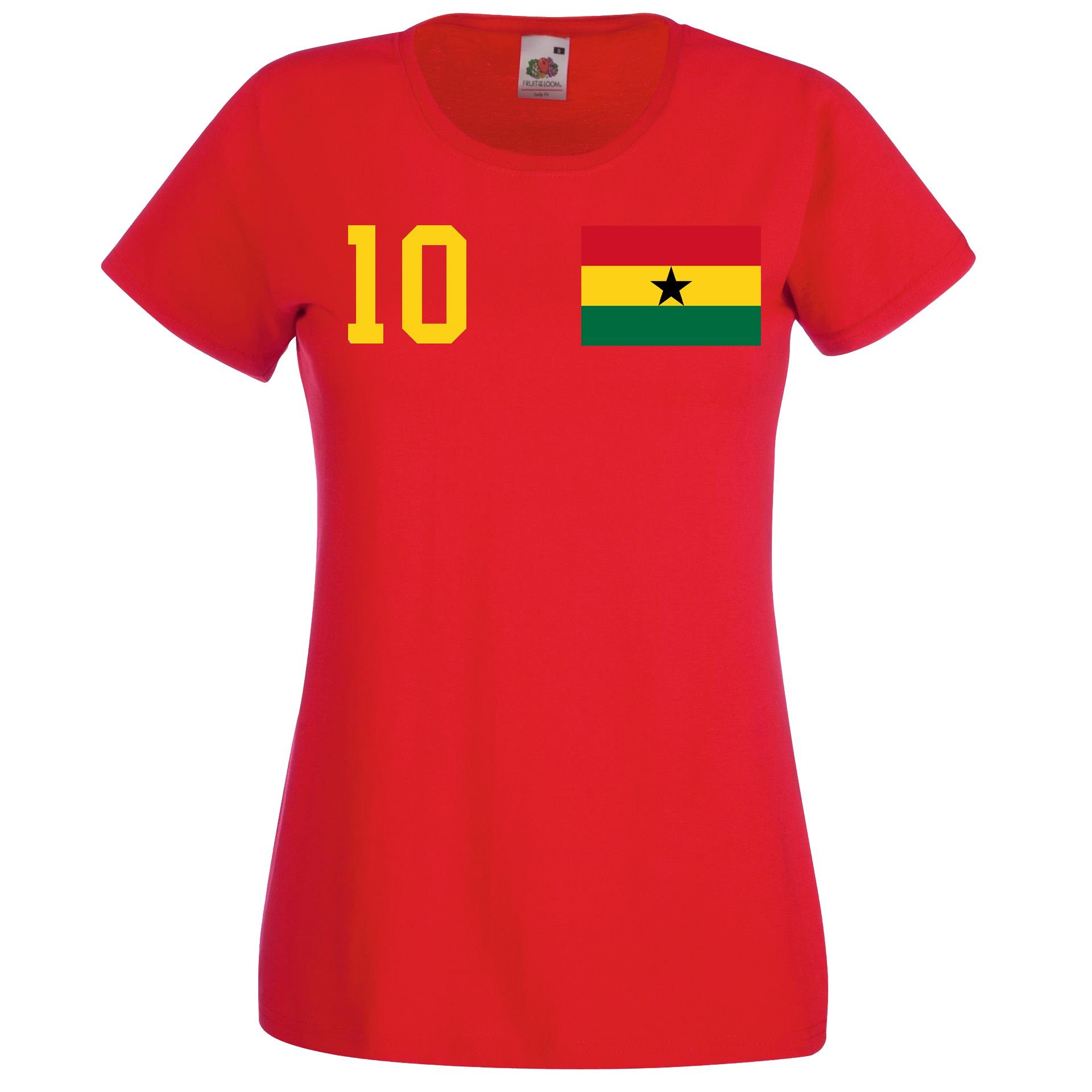 Youth Designz T-Shirt Ghana Damen Shirt mit trendigem Trikot Look