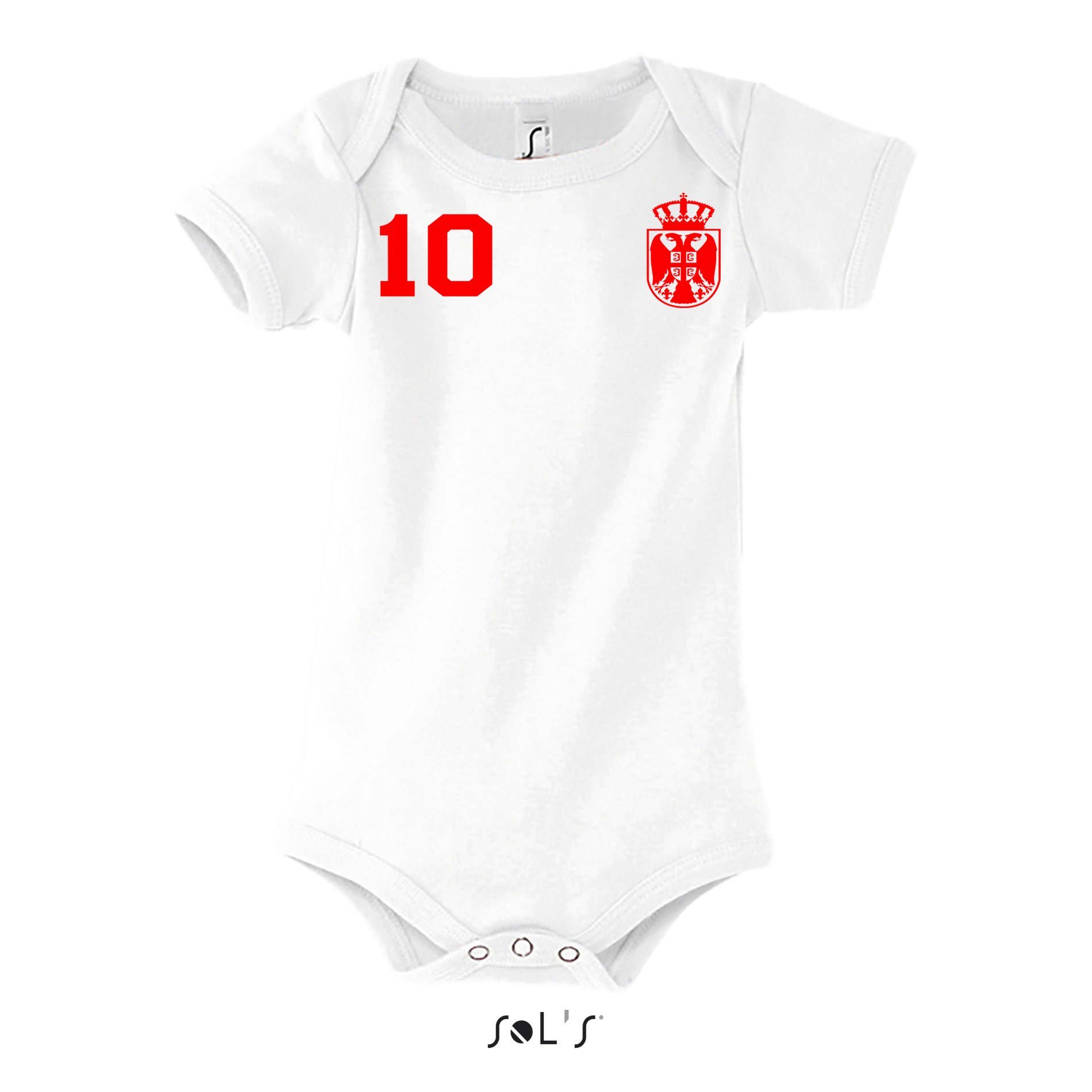 Blondie & Brownie Strampler Kinder Baby Serbien Serbia Sport Trikot Fußball Meister WM Europa EM